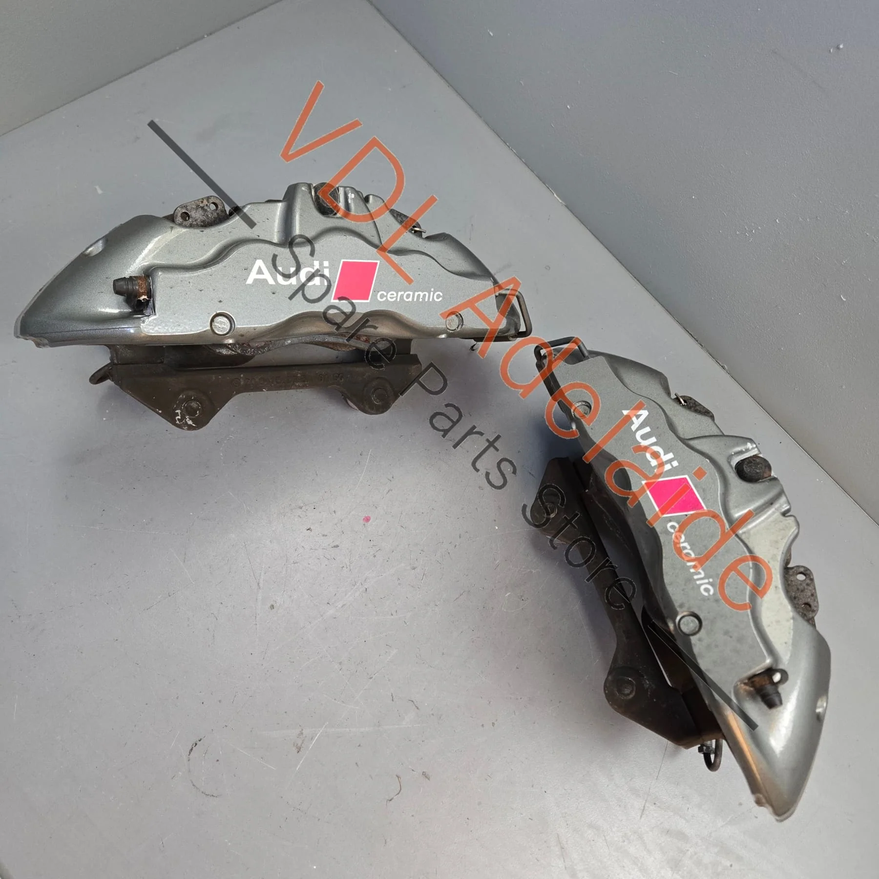 Audi Brembo Carbon Ceramic 380mm x 38mm Brake Caliper Pair 4E0615107 4E0615108