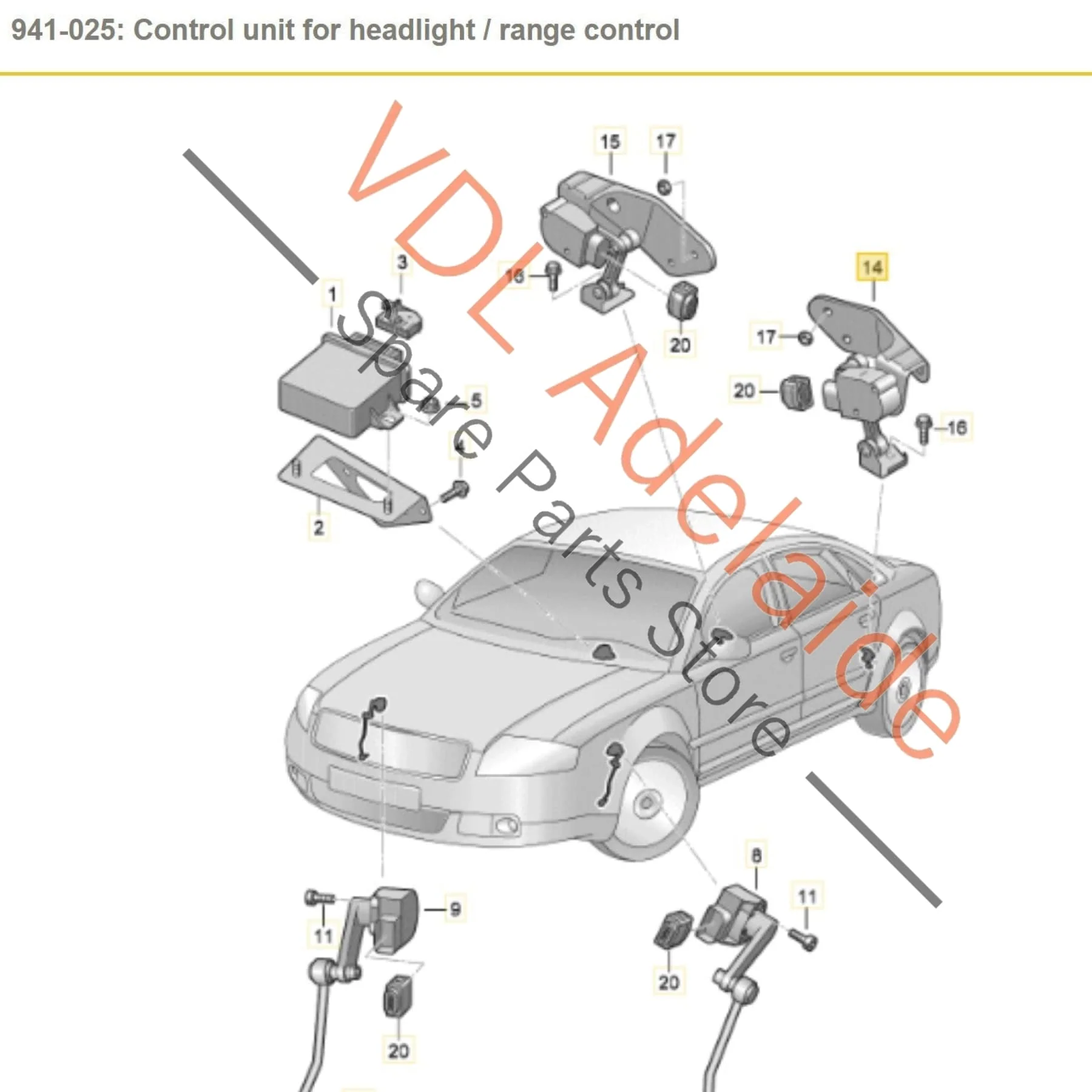 Audi A8 S8 D3 Rear Left Suspension Height Level Sensor 4E0616571E 4E0616571D 4E0907503C - Image 2