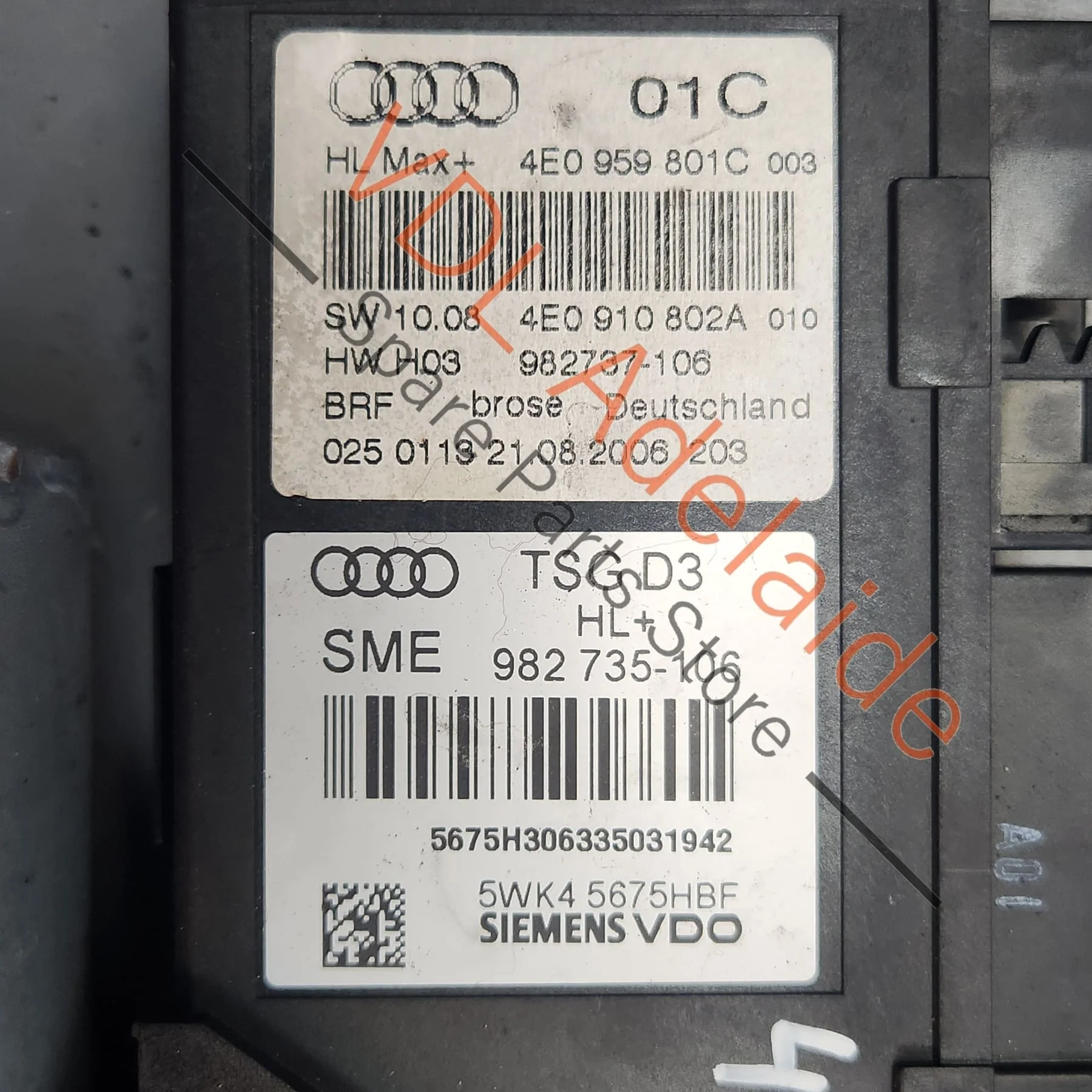 Audi A8 D3 S8 Rear Left Window Regulator Motor 4E0959801D - Image 3