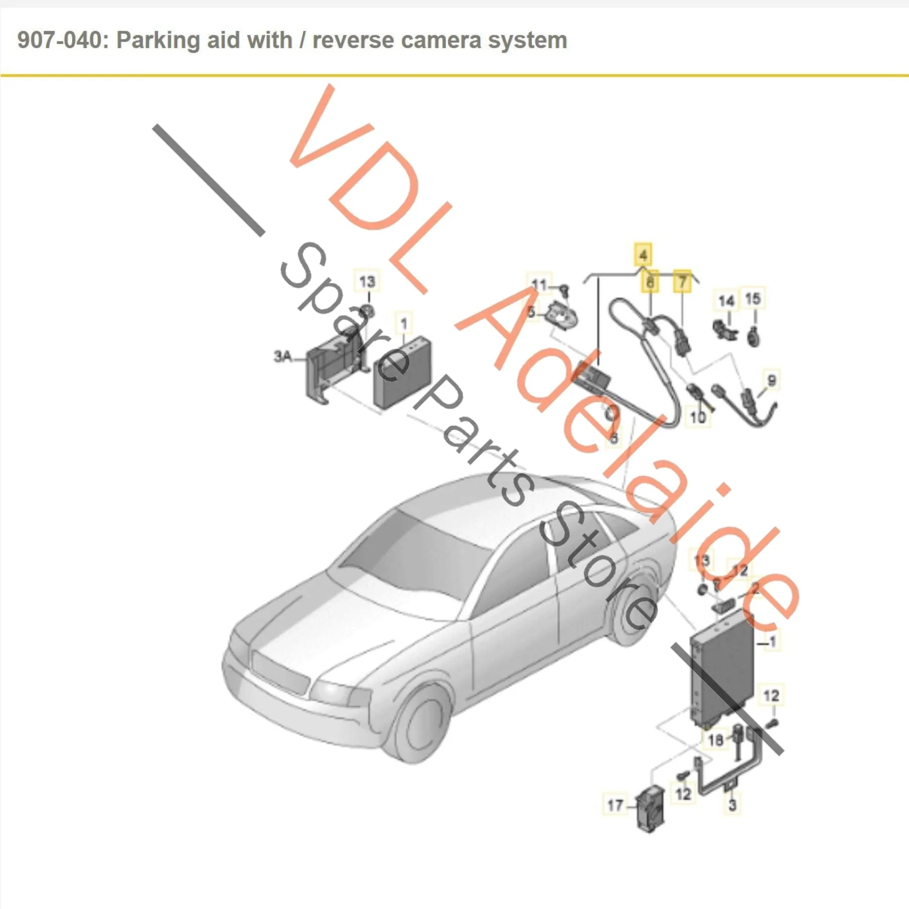 Audi A8 D3 4E Reversing Reverse Back Up Parking Camera 4L0980551B 4L0980551D - Image 2