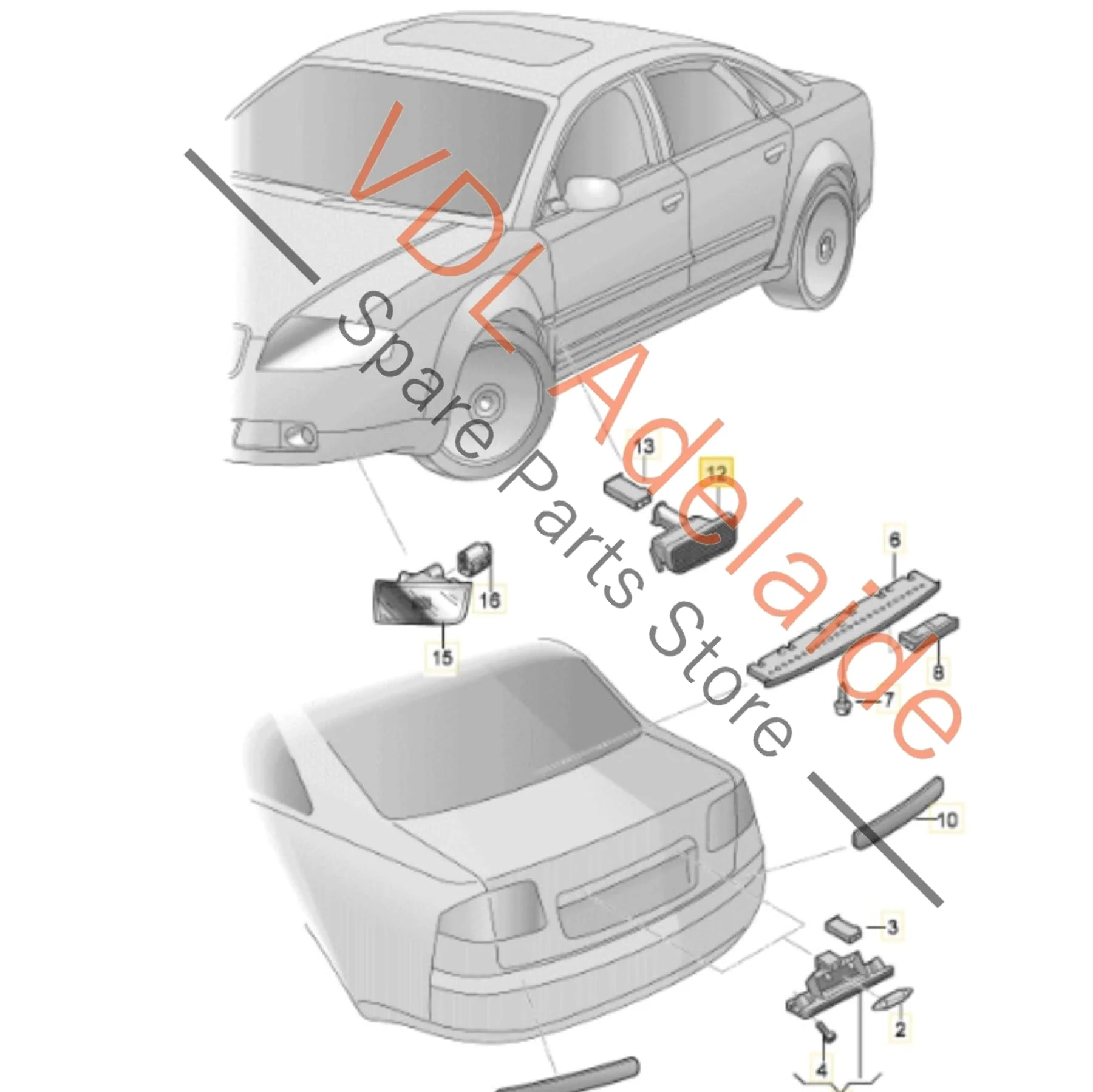 Audi A8 S8 Left Turn Signal Blinker Flasher 4E0949127 - Image 2