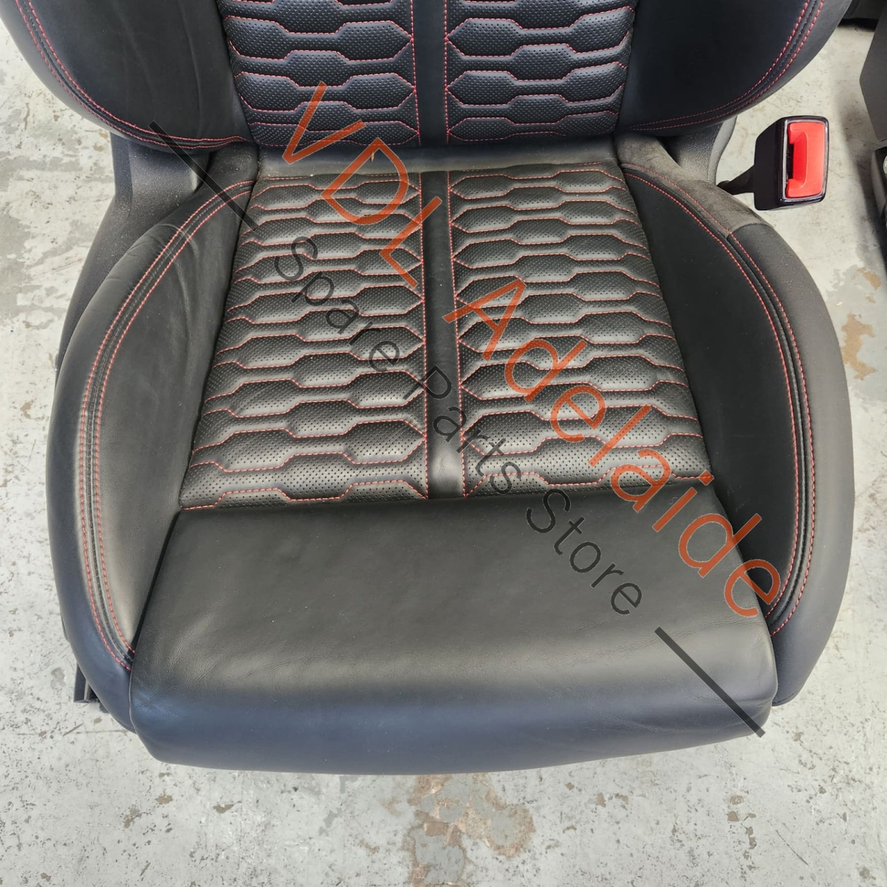 Audi RS7 4K Black Diamond Stitched Leather seat set **left front seat airbag popped** - Image 5