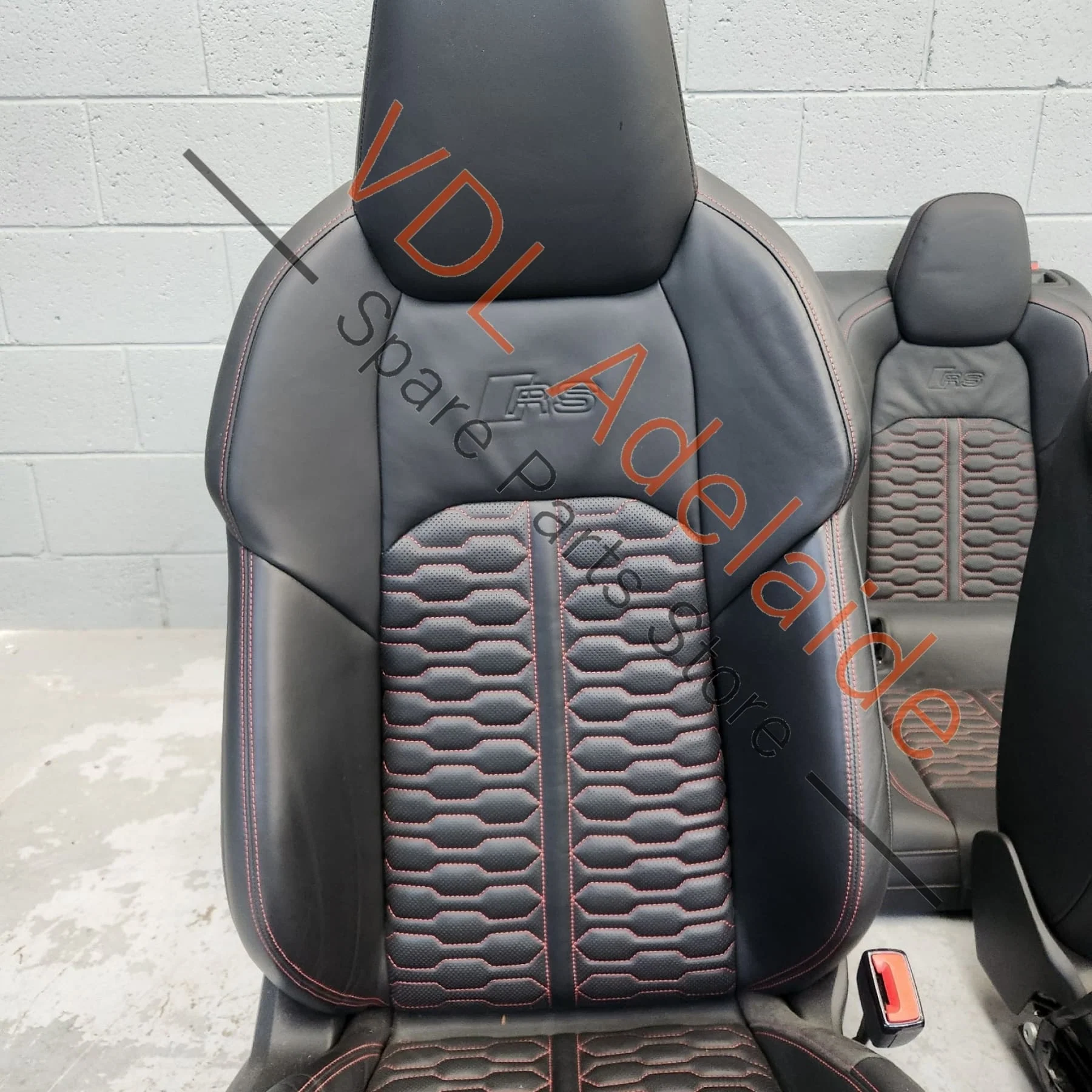 Audi RS7 4K Black Diamond Stitched Leather seat set **left front seat airbag popped** - Image 6