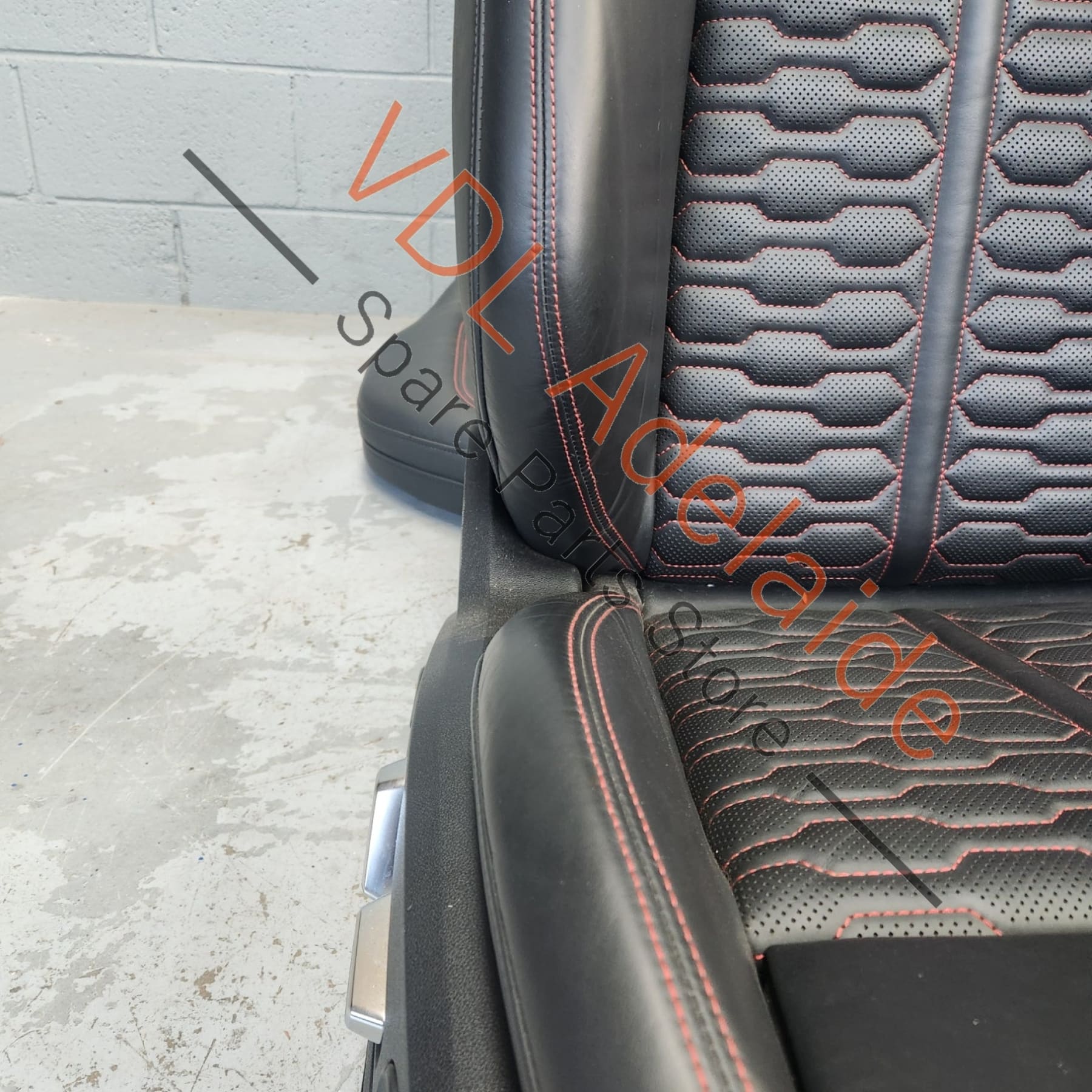 Audi RS7 4K Black Diamond Stitched Leather seat set **left front seat airbag popped** - Image 7