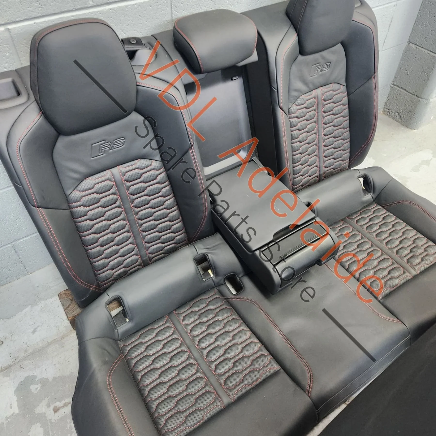 Audi RS7 4K Black Diamond Stitched Leather seat set **left front seat airbag popped** - Image 8