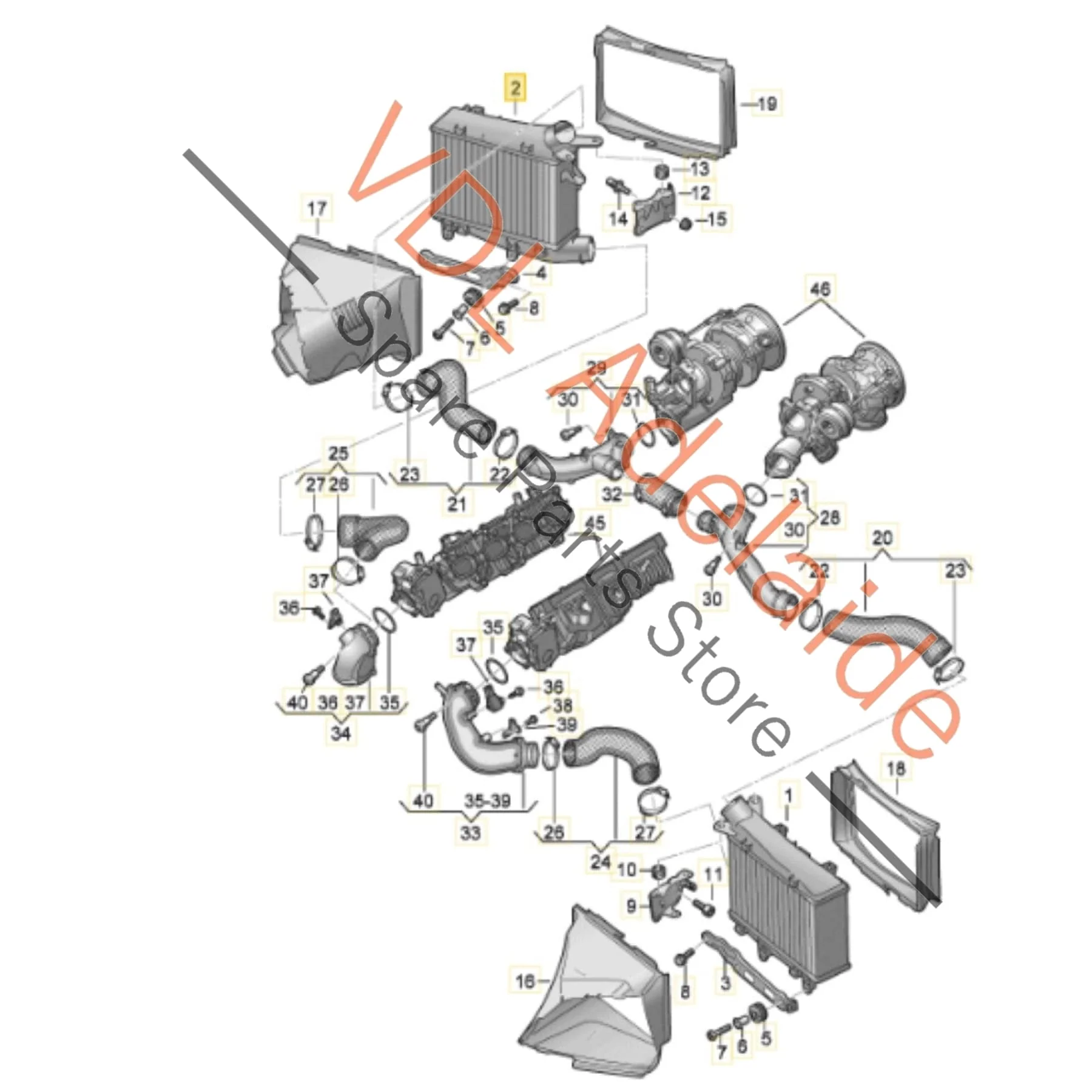 Audi RS6 C8 RS7 4K Right Side Intercooler 4K0145806B - Image 2