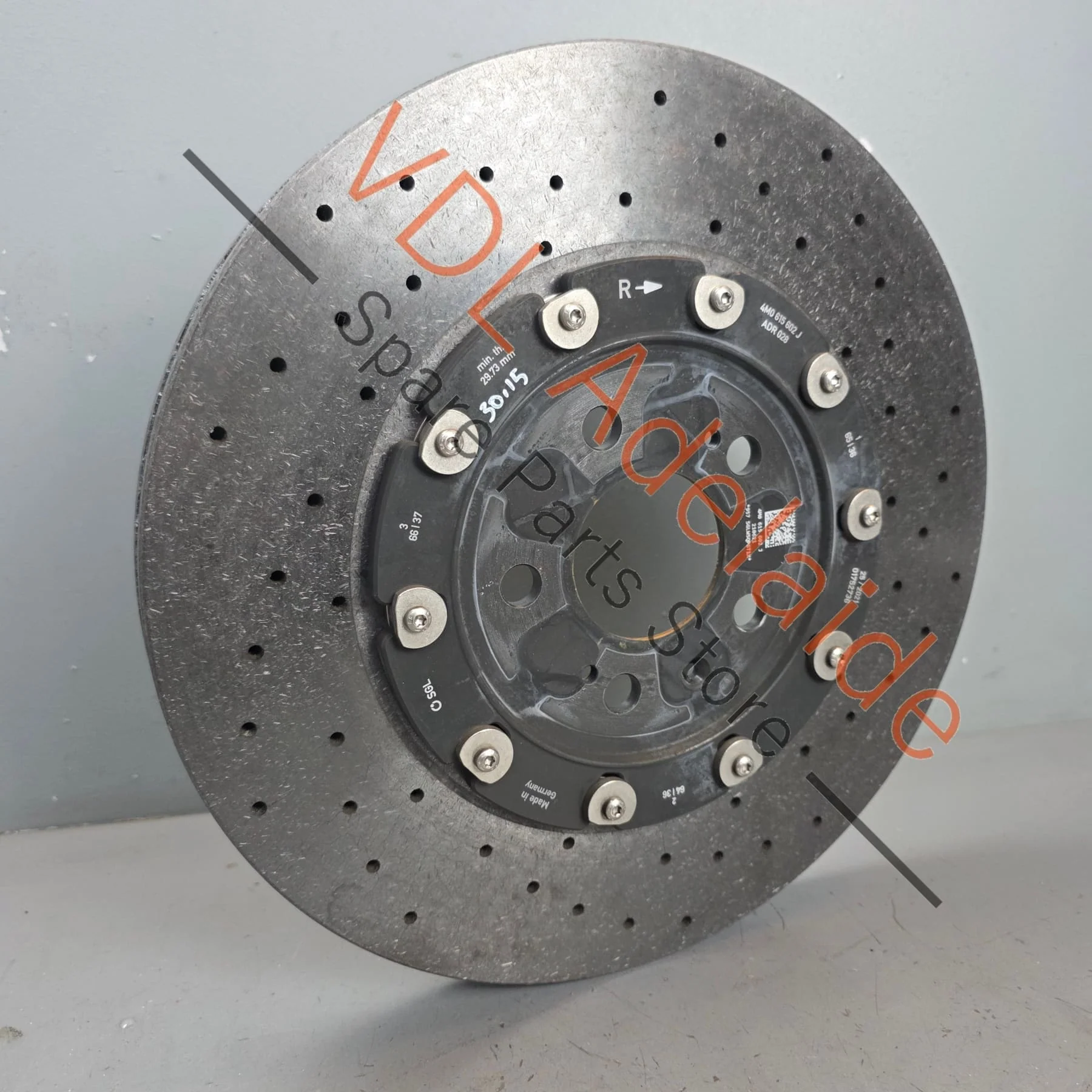 Audi RS6 RS7 RS8 Carbon Ceramic Rear Right Brake Disc Rotor 370mm x 30mm 4M0615602J