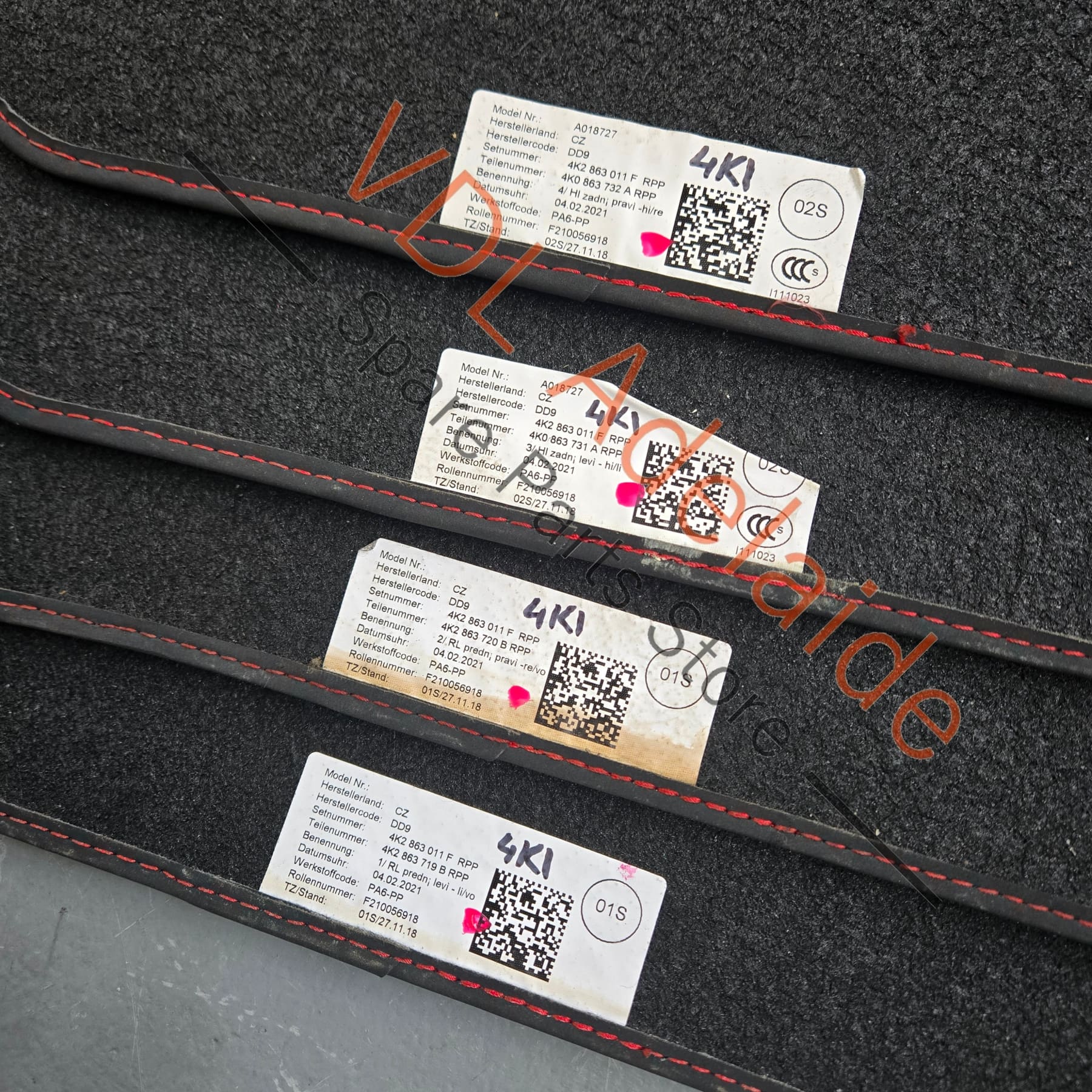 Audi RS7 4K Set of Floor Mats Carpets 4K2863011F RPP - Image 9