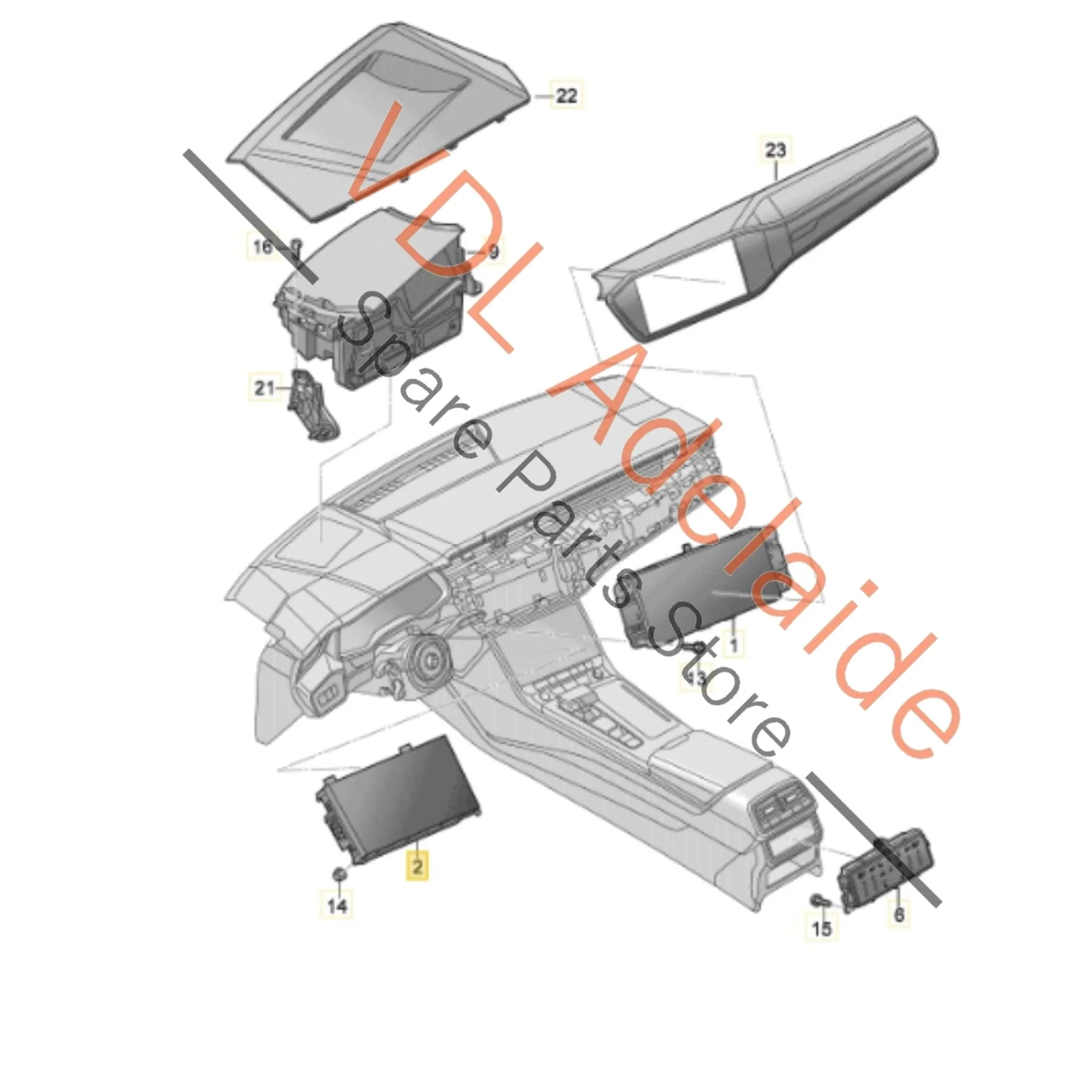 Audi 4K C8 RS7 A7 RS6 S6 8.6in Lower Centre Display Screen with soft touch 4K2919603M - Image 2