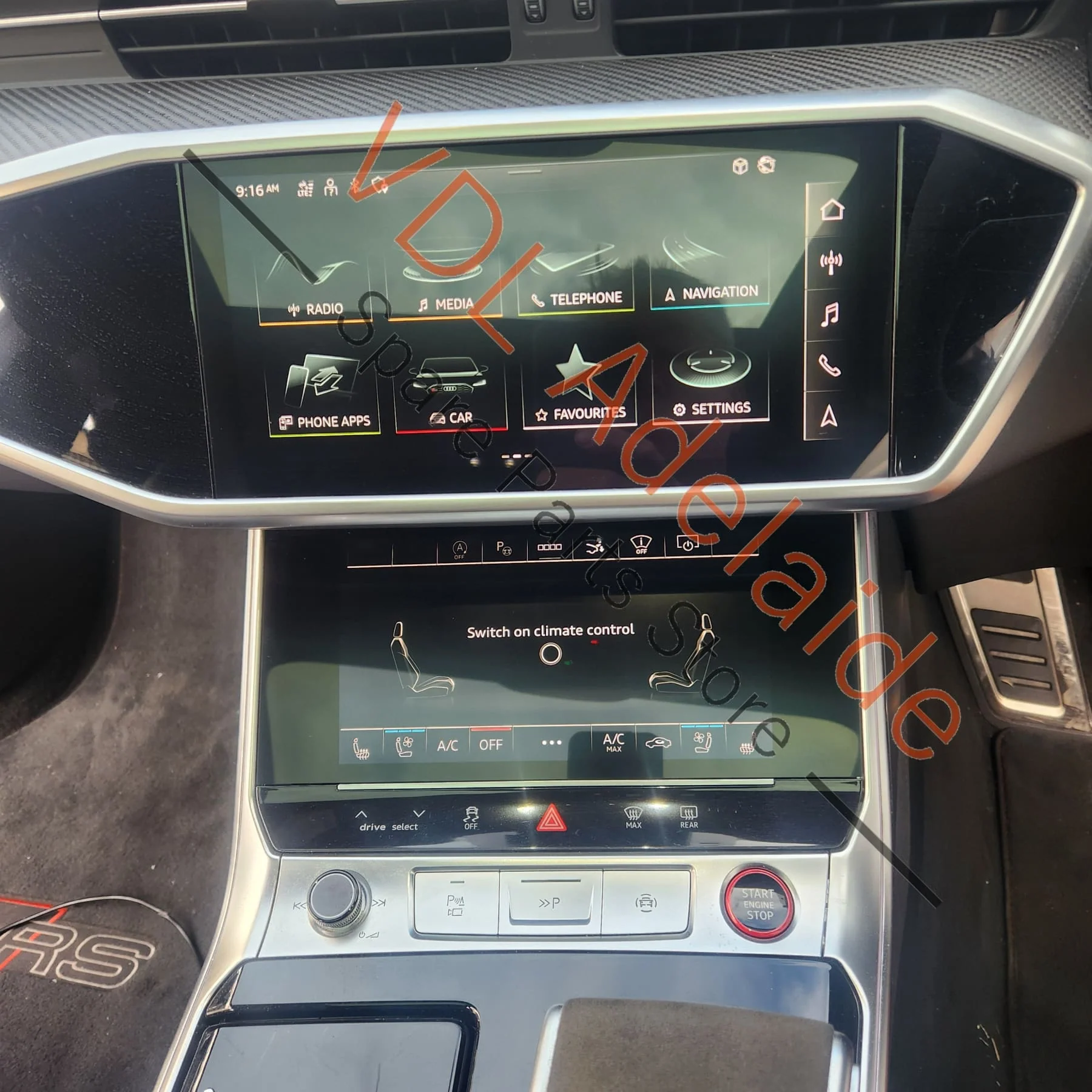 Audi 4K C8 RS7 A7 RS6 S6 8.6in Lower Centre Display Screen with soft touch 4K2919603M - Image 3