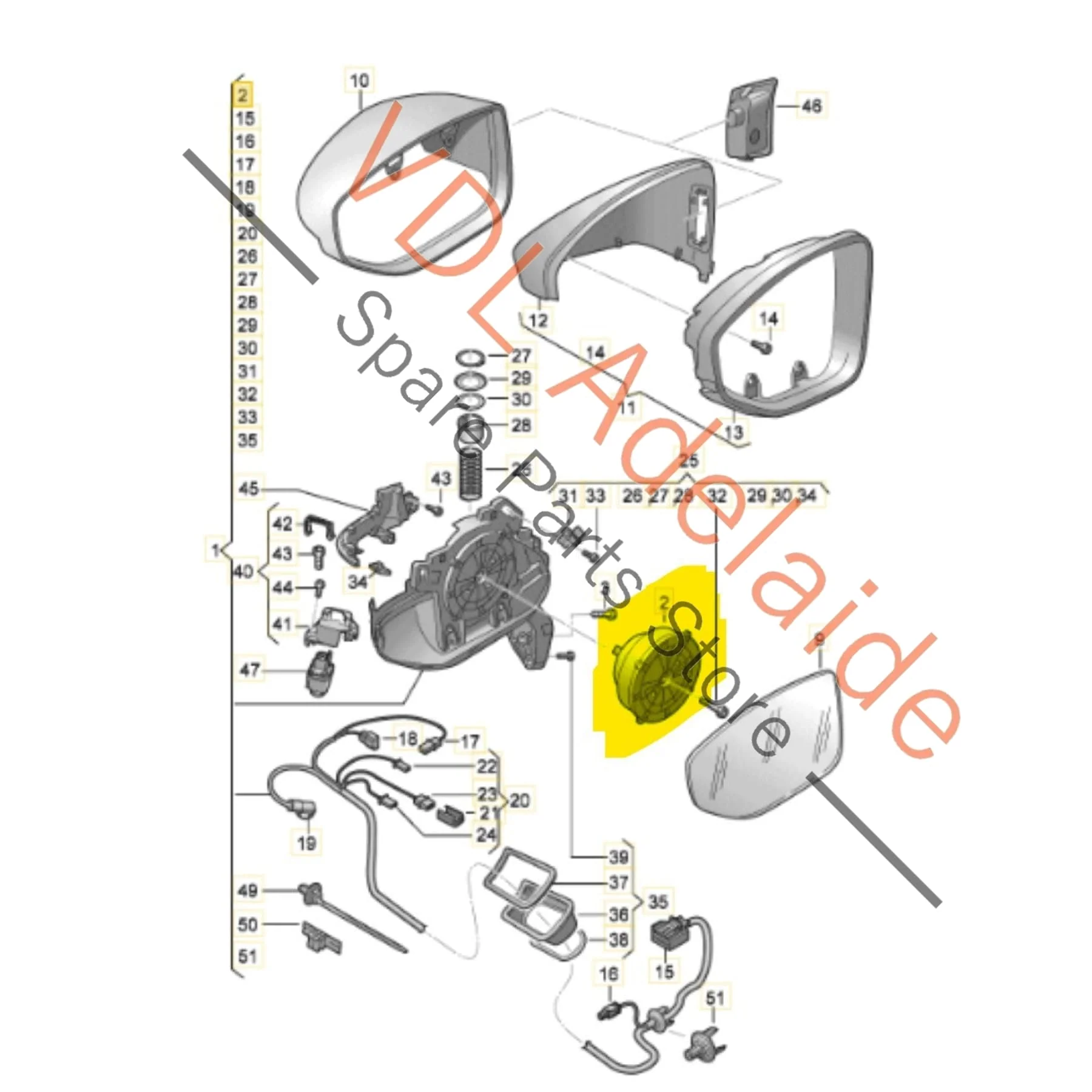 Audi A6 A7 A8 Etron Left Mirror Adjustment Motor 4N0959577A - Image 2