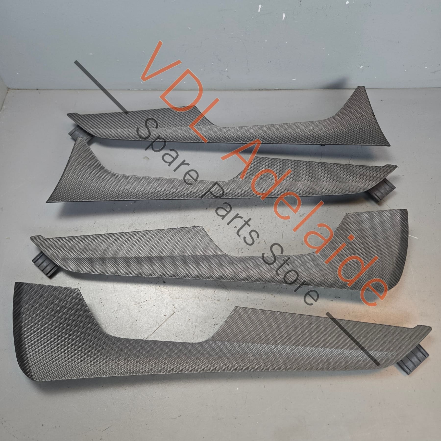 Audi A7 S7 RS7 Carbon Fibre Twill Structure Set of 4x Door Trim Inserts 4K8867409C3ID 4K8867410C3ID