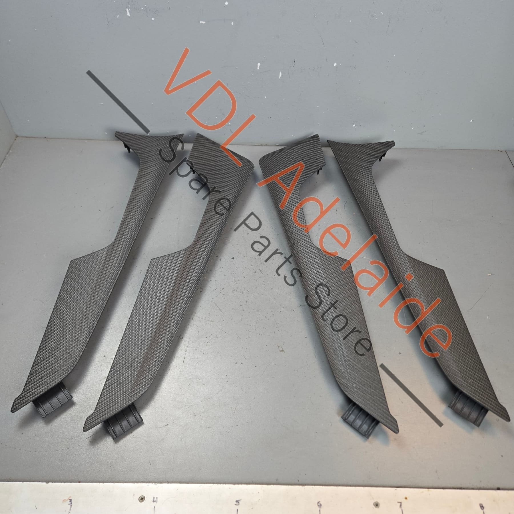 Audi A7 S7 RS7 Carbon Fibre Twill Structure Set of 4x Door Trim Inserts 4K8867409C3ID 4K8867410C3ID - Image 3