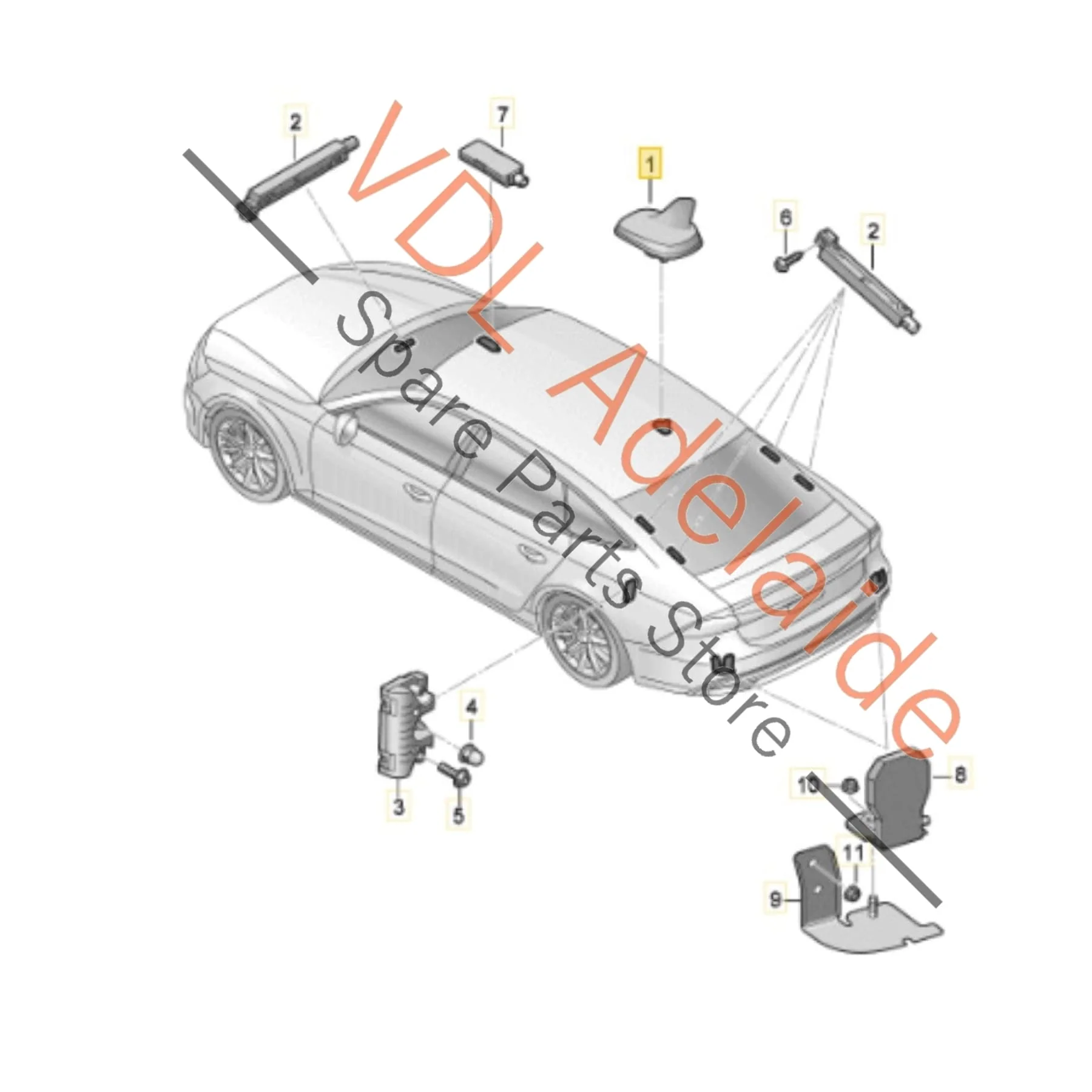 Audi RS7 Shark Fin Antenna Aerial 4N0035503AH - Image 3