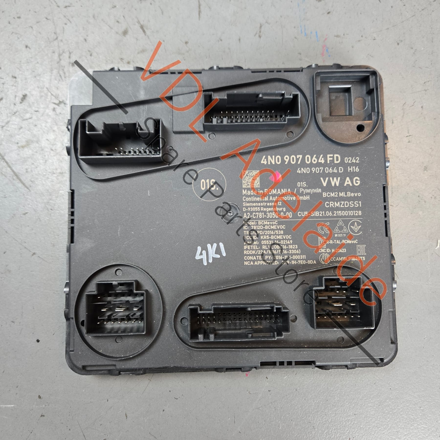 Audi RS7 BCM Rear Convenience Module 4N0907064FD