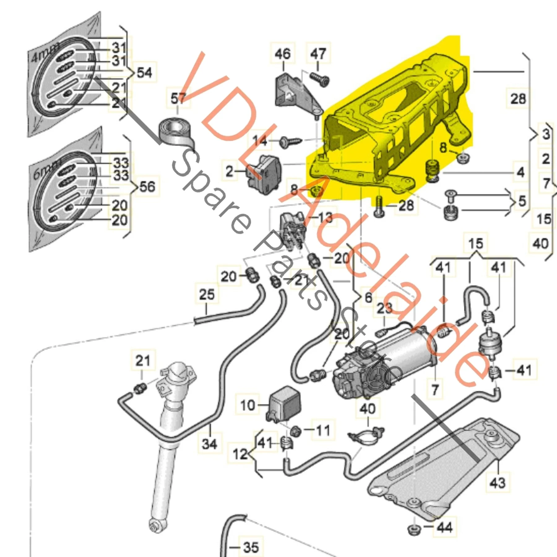 Audi A6 A7 S7 RS7 Air Suspension Pump Bracket 4K0616005C - Image 2