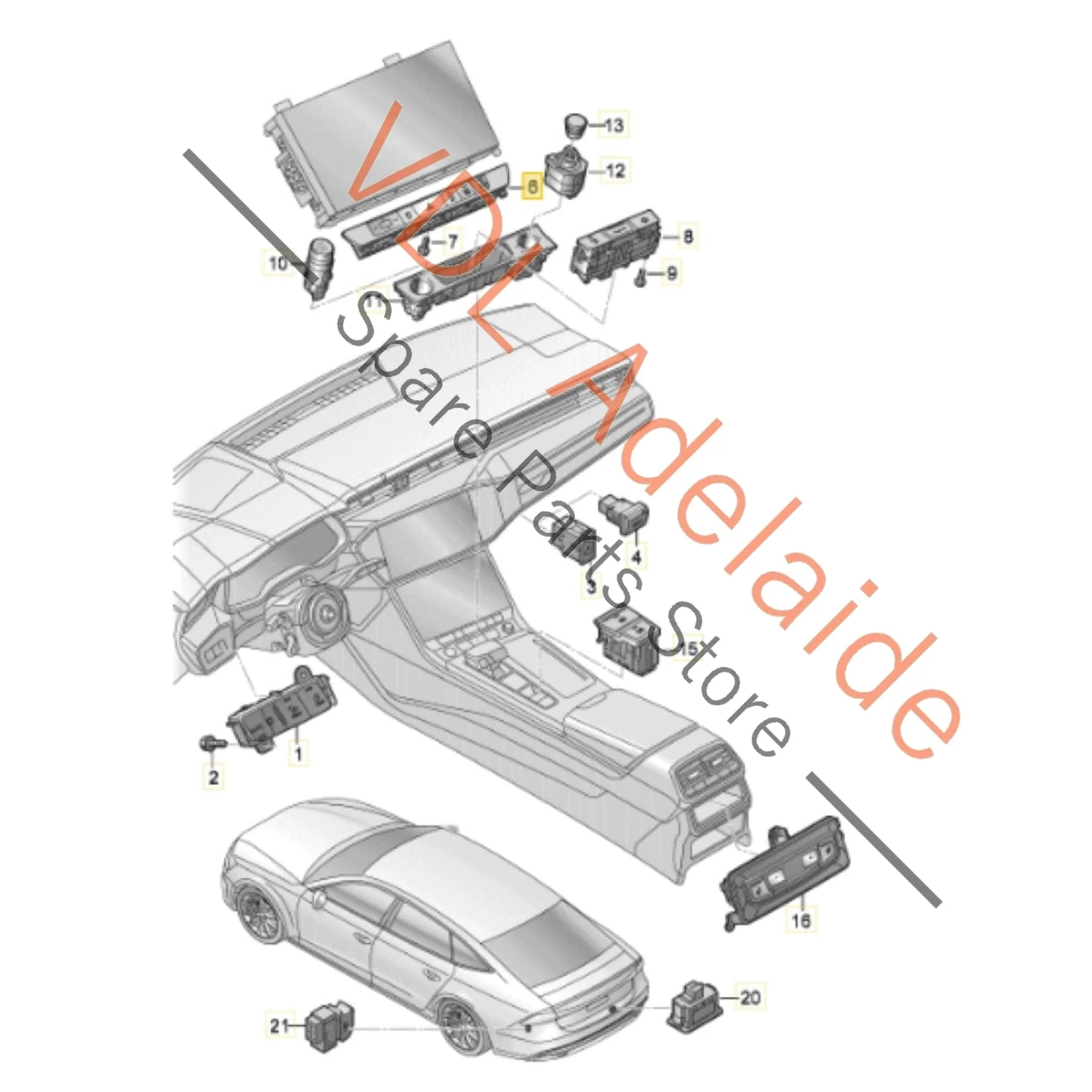 Audi RS7 Drive Select & Demister Switch Button 4K0925301B - Image 2