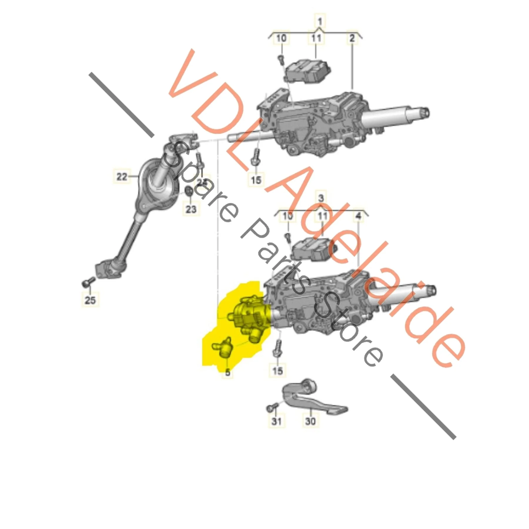 Audi Active Steering Column 8W0927287C 8W0419506L 4N0419502T - Image 2