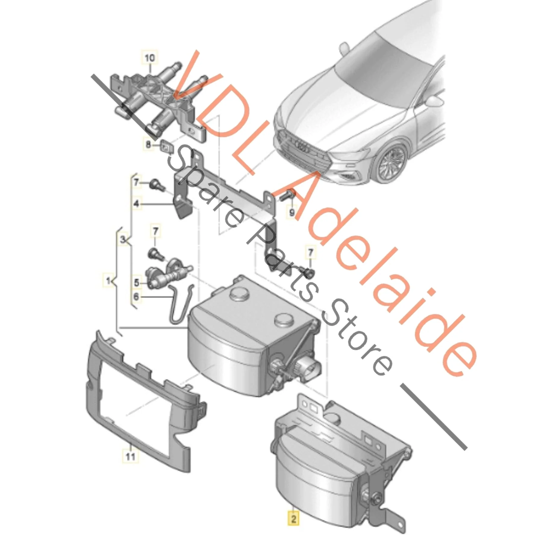 Audi RS7 Front Laser Housing Mounting Bracket for Distance Cruise Control 4K8907636 - Image 2