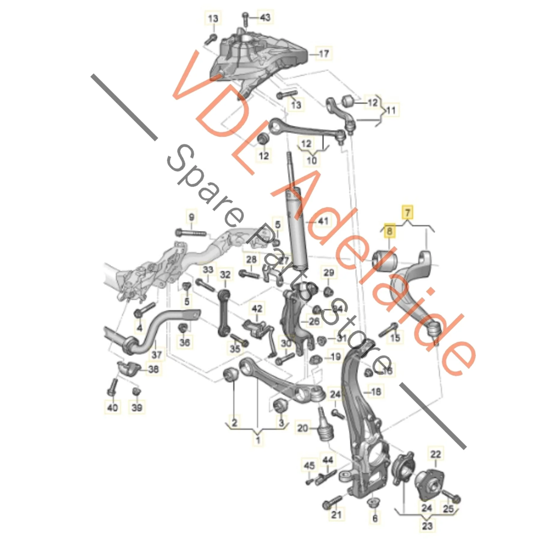 Audi Front Right Lower Control Arm Wishbone Suspension 80A407694G 80A407694E - Image 2