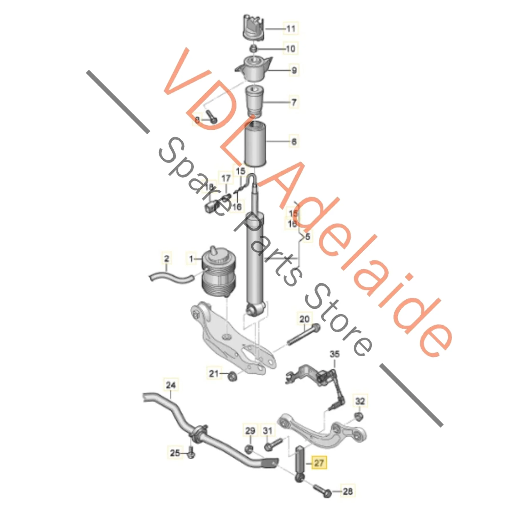 Audi Rear Suspension Swaybar Link x2 4K0505465 - Image 2