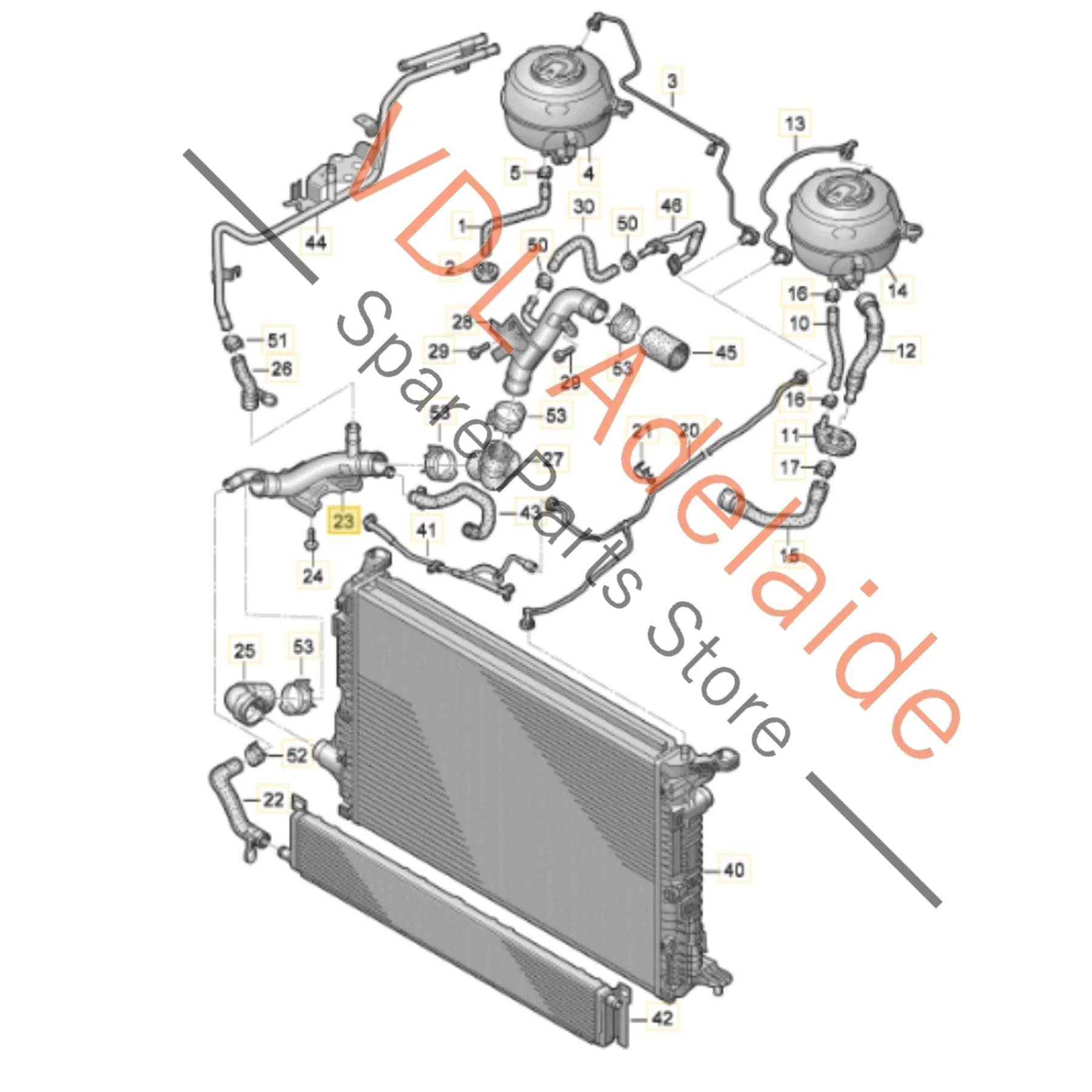 Audi RS6 RS7 Coolant Pipe 4K0121485Q - Image 2