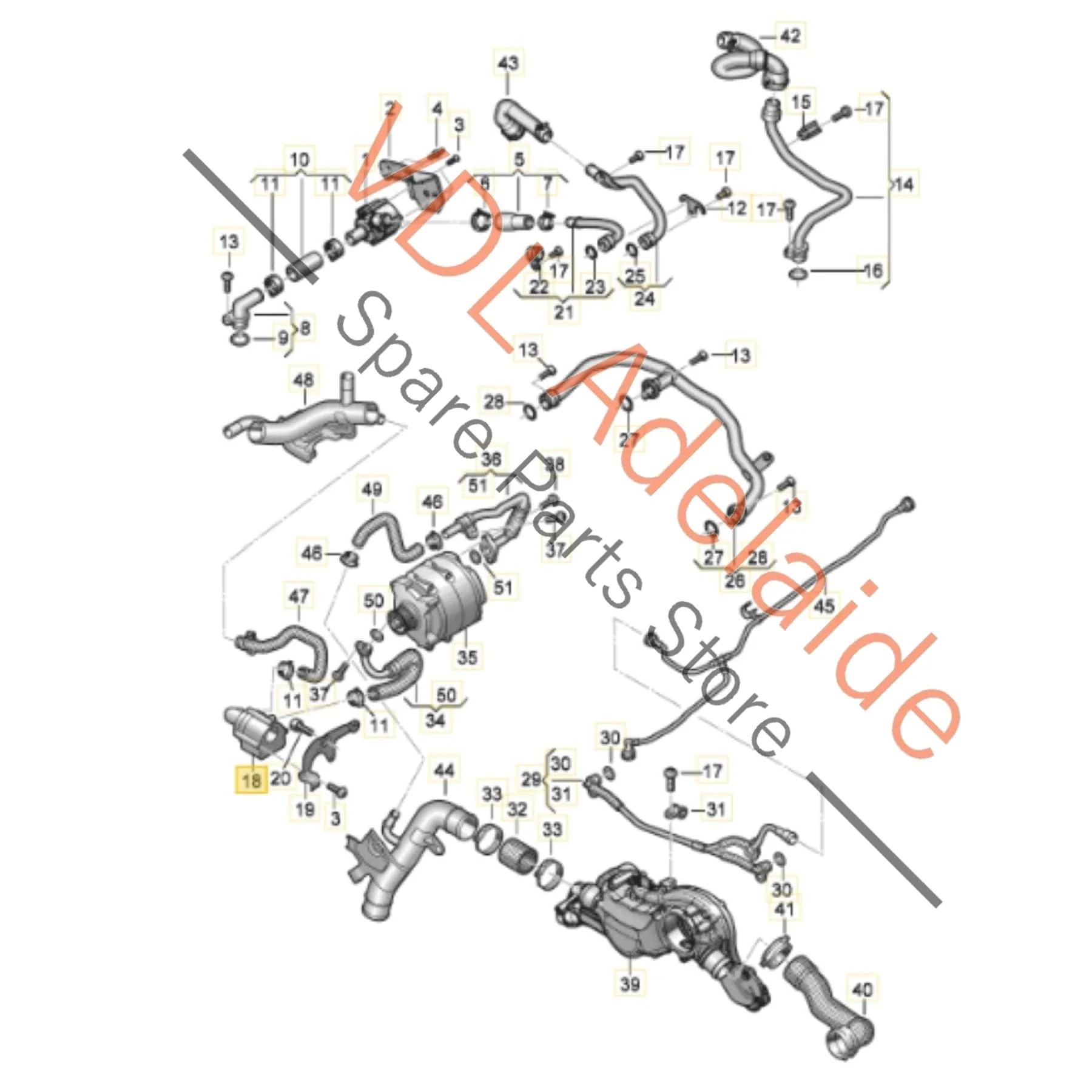 Genuine Audi RS6 RS7 RS3 Additional Coolant Pump 07K965561B - Image 2