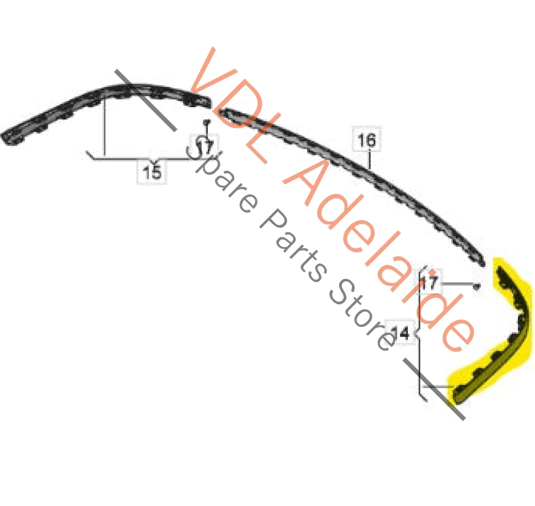 Bentley Bentayga Rear Bumper Left Chrome Trim Moulding 36A807917 - Image 2