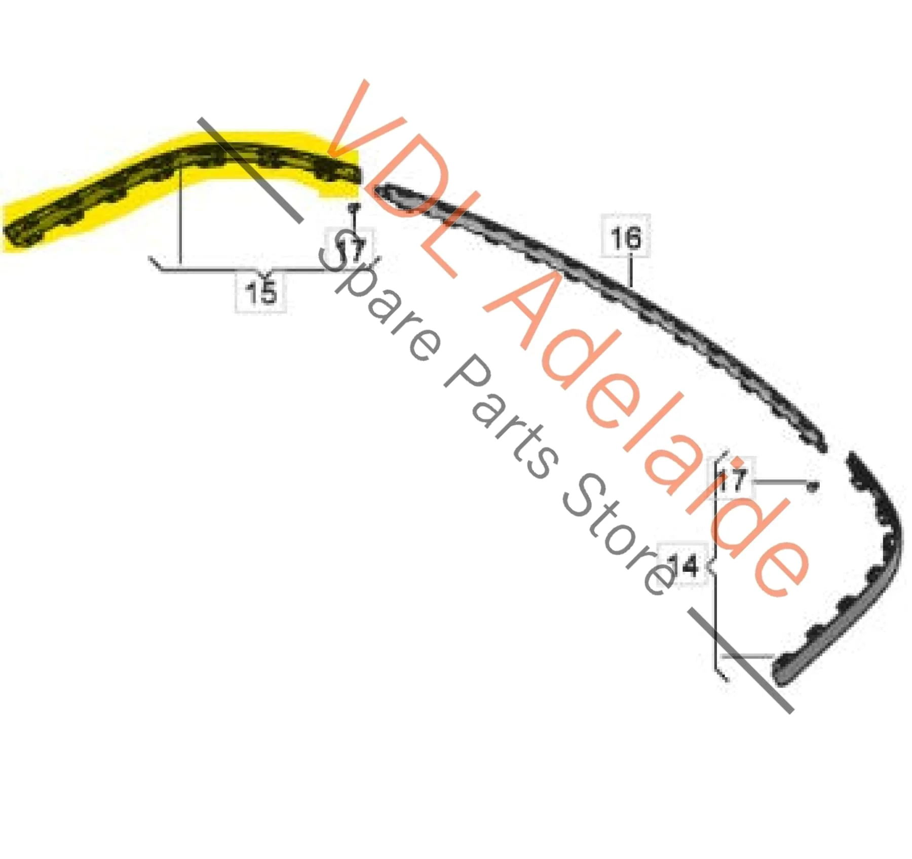 Bentley Bentayga Rear Bumper Right Chrome Trim Moulding 36A807918 - Image 3