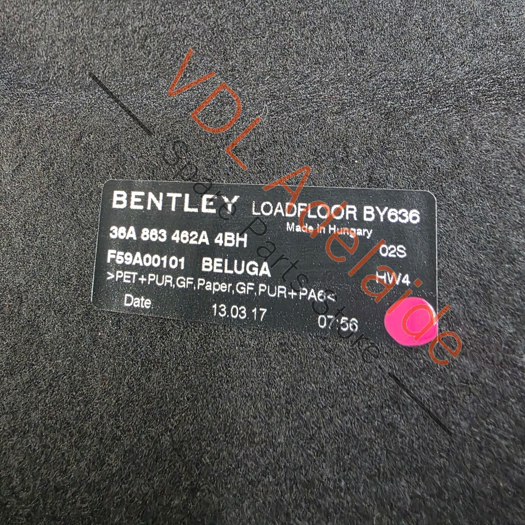 Bentley Bentayga Cargo Floor Panel Carpet Beluga 36A863462A 4BH - Image 7