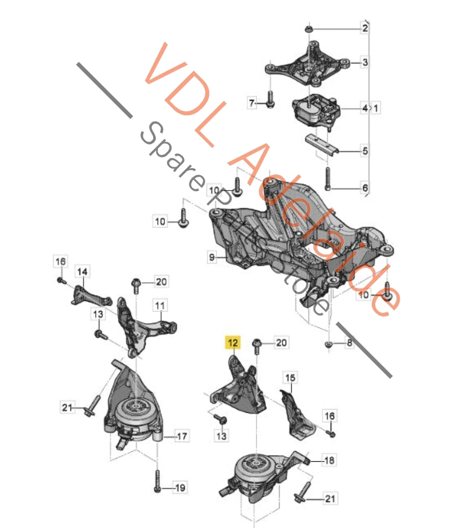 Aud VW V8 Engine Mount Bracket Aluminium 4M0399113B Left - Image 2