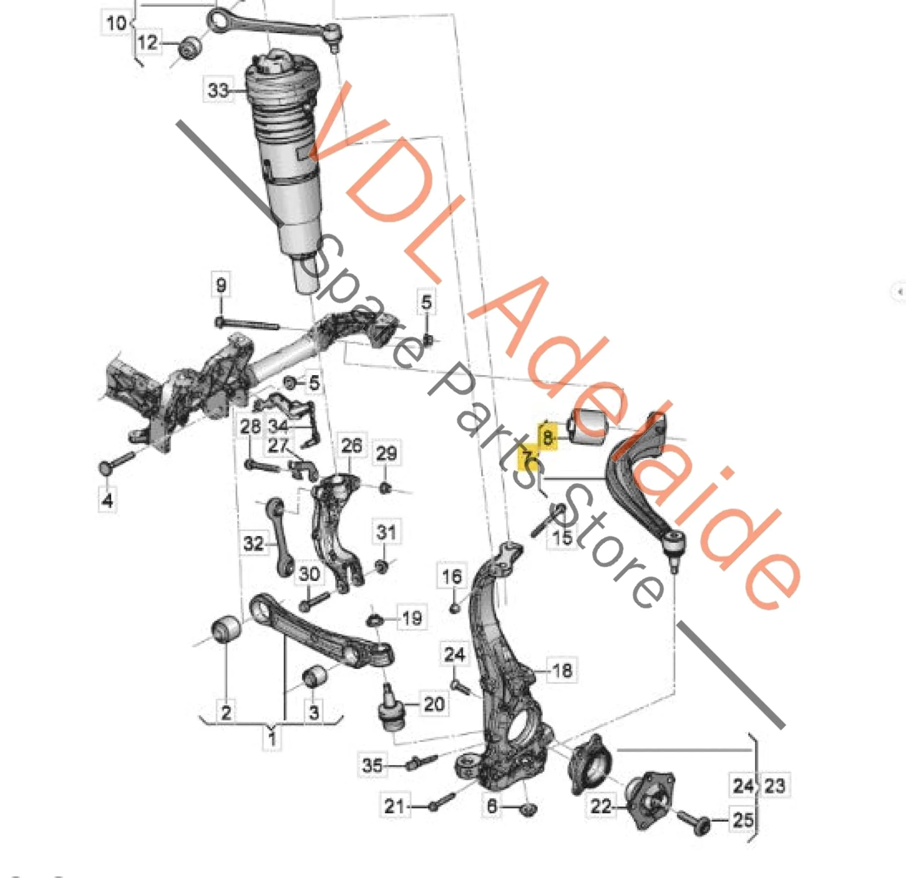 VW Audi Bentley Front Suspension Lower Control Arm Pair 4M0407693F 4M0407694F - Image 2