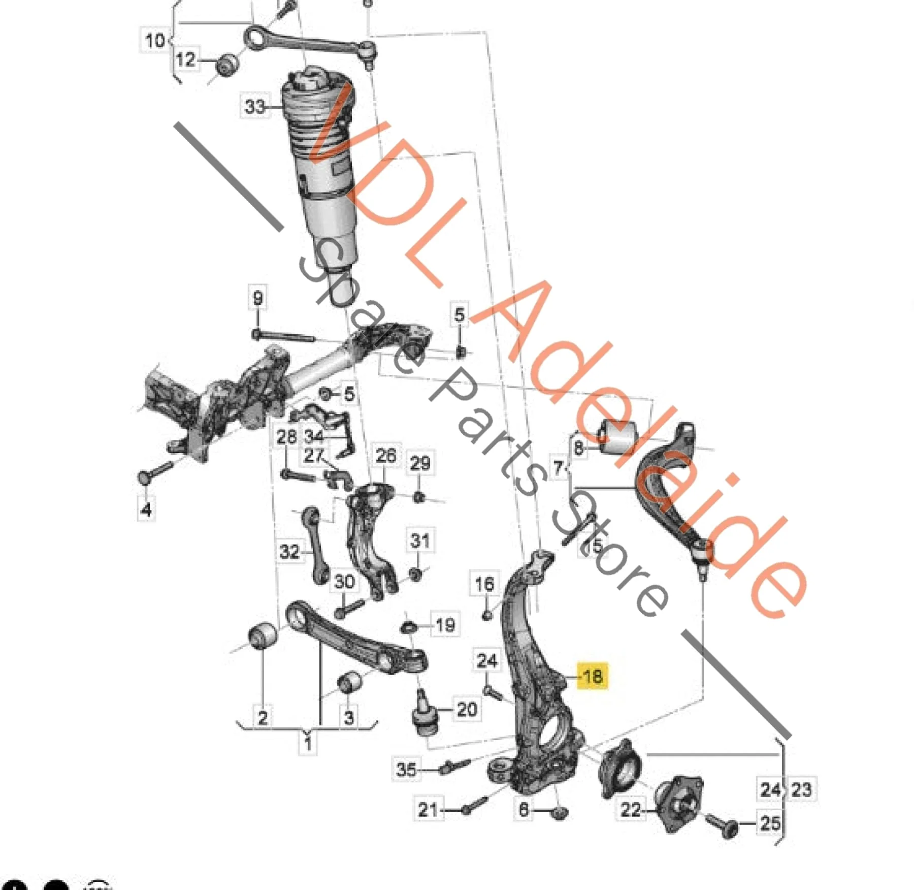 Bentley Bentayga Front Left Suspension Knuckle 4M0407253L - Image 3