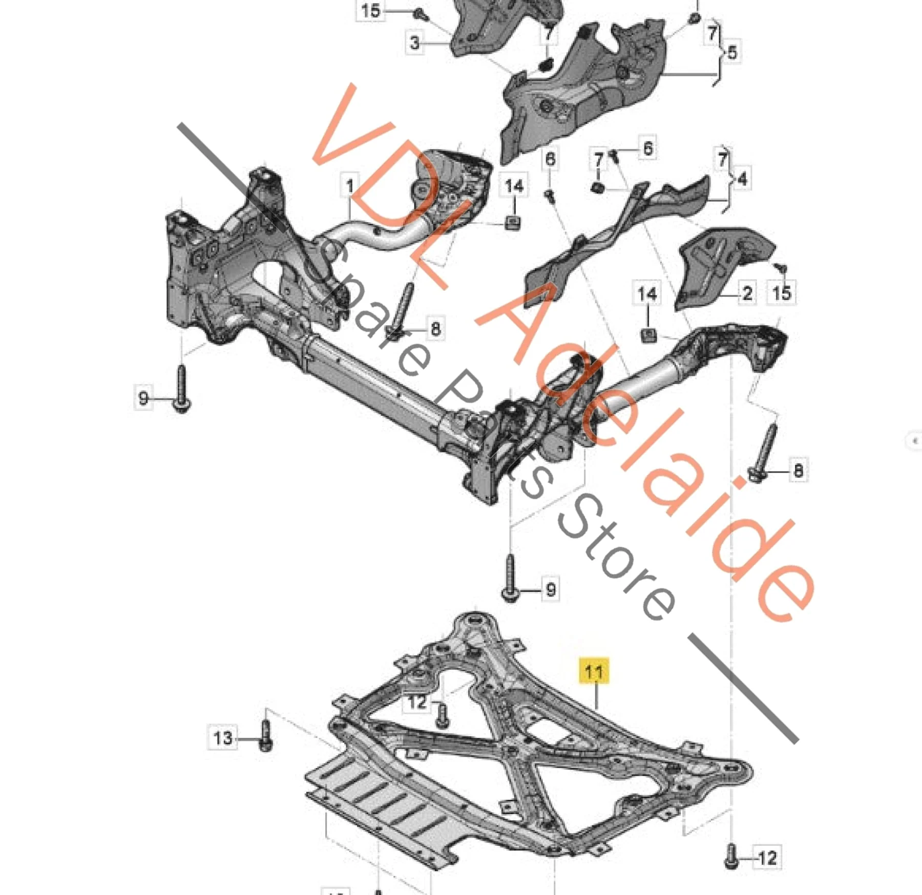 Bentley Bentayga Front Lower Subframe for RHD 4M2399345F 4M2399345C - Image 3