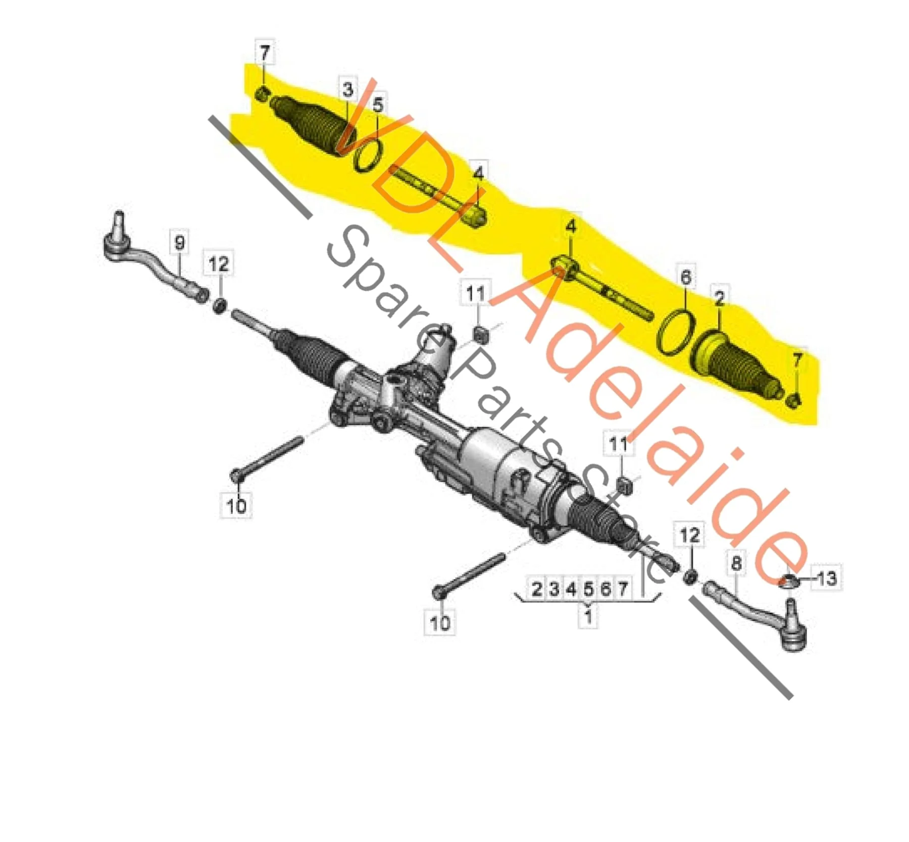 Audi Q7 Bentley Bentayga Steering Rack Ends Tie Rod Set 4M0423811D 4M0423812D 4M0423810C - Image 2