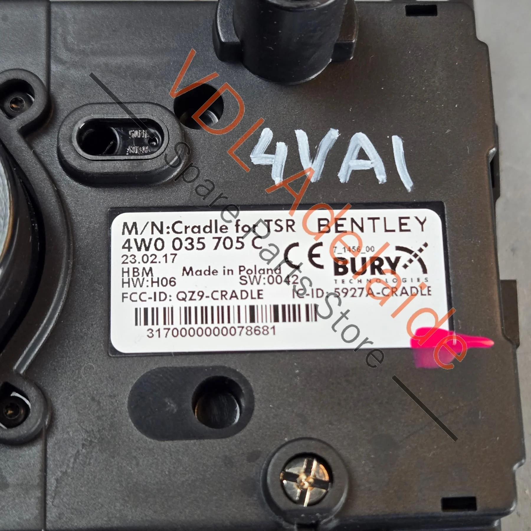 Bentley Bentayga Rear Seat Climate and Multimedia Control Panel Remote Switch 4W0035705C 36A035189 - Image 7