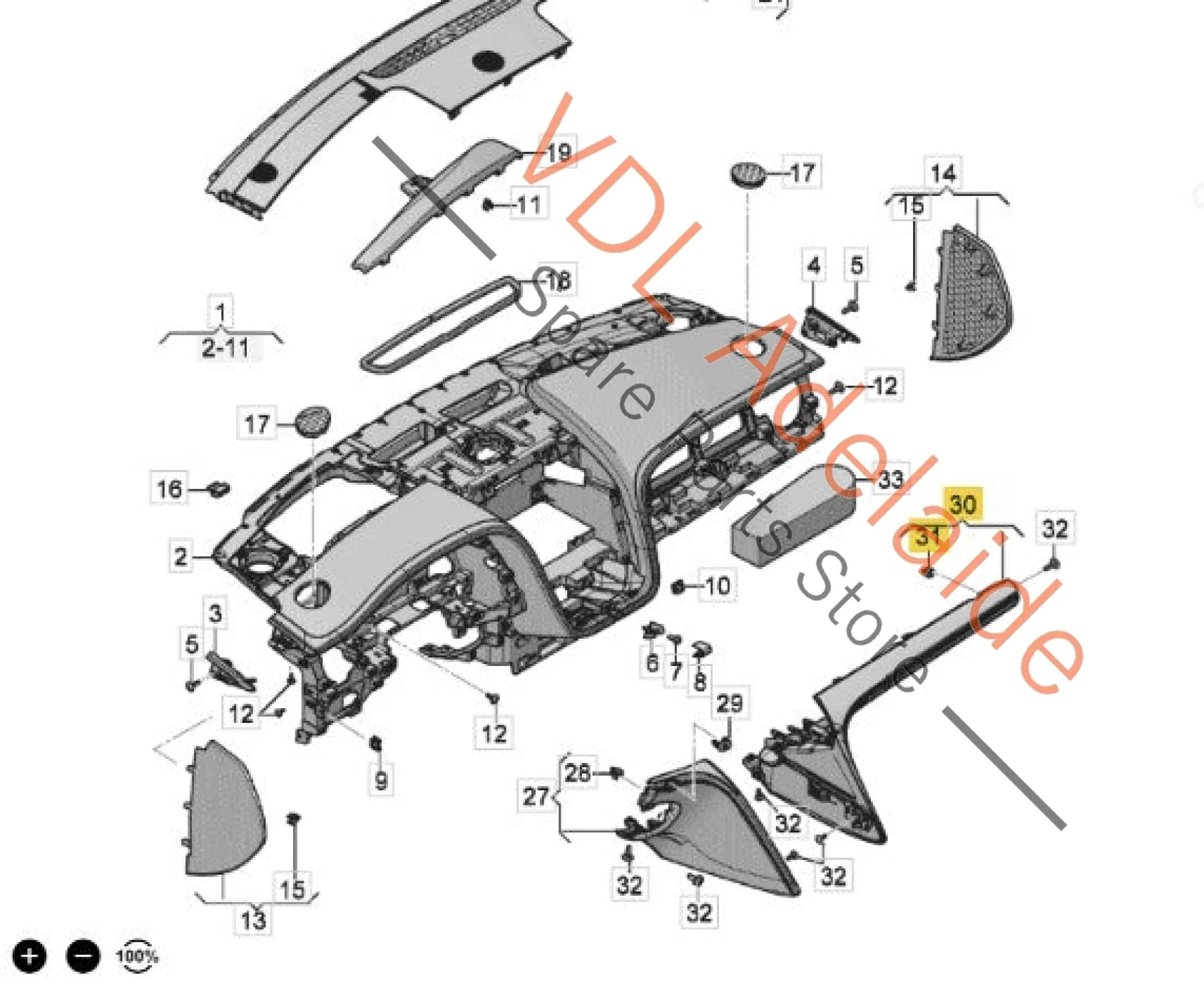 Bentley Bentayga Left Side Lower Glovebox Dashboard Trim Linen Leather 36C868109 - Image 9