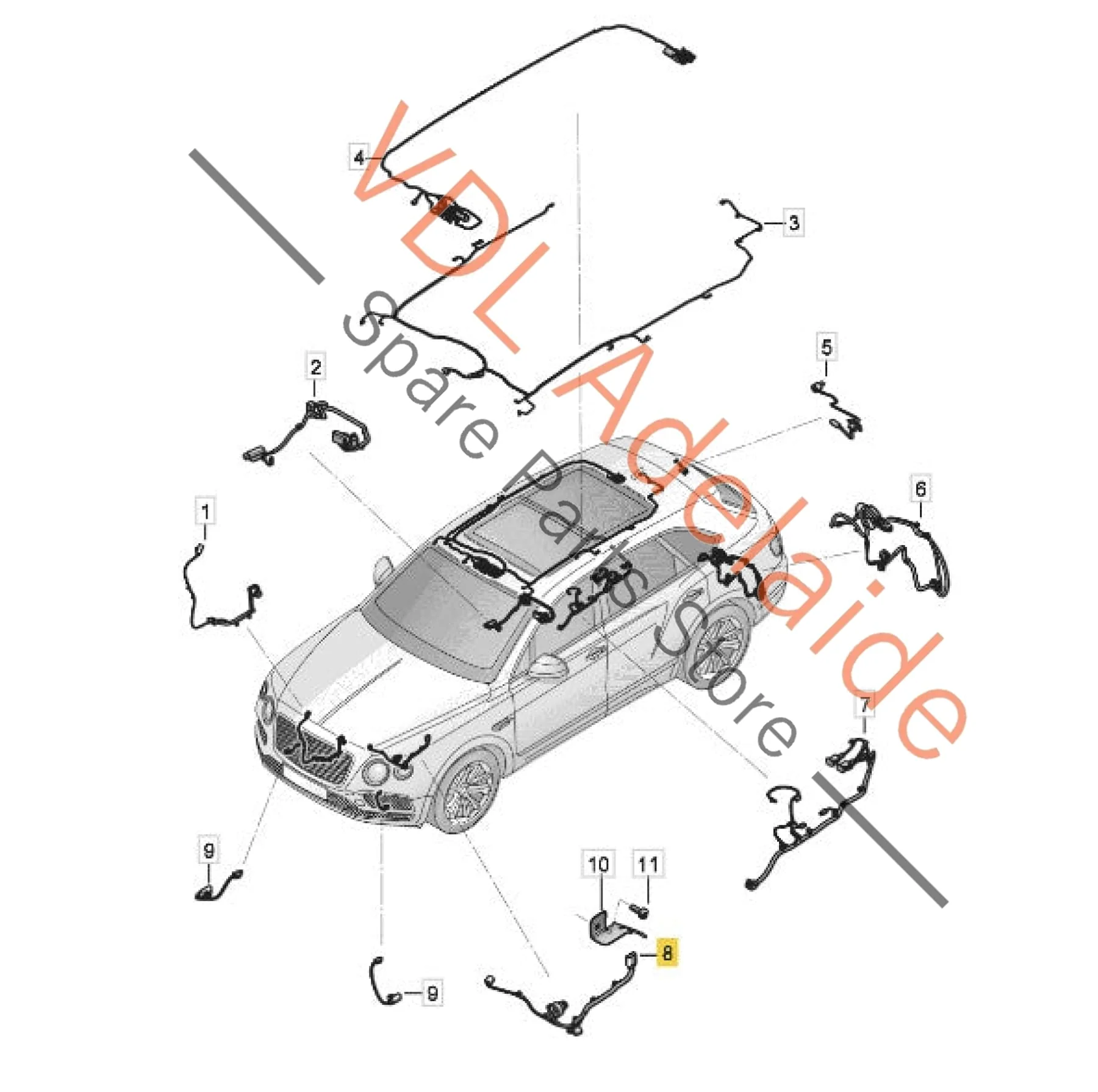 Bentley Bentayga ZF Gearbox Wiring Harness Cable 4M09711769A - Image 3