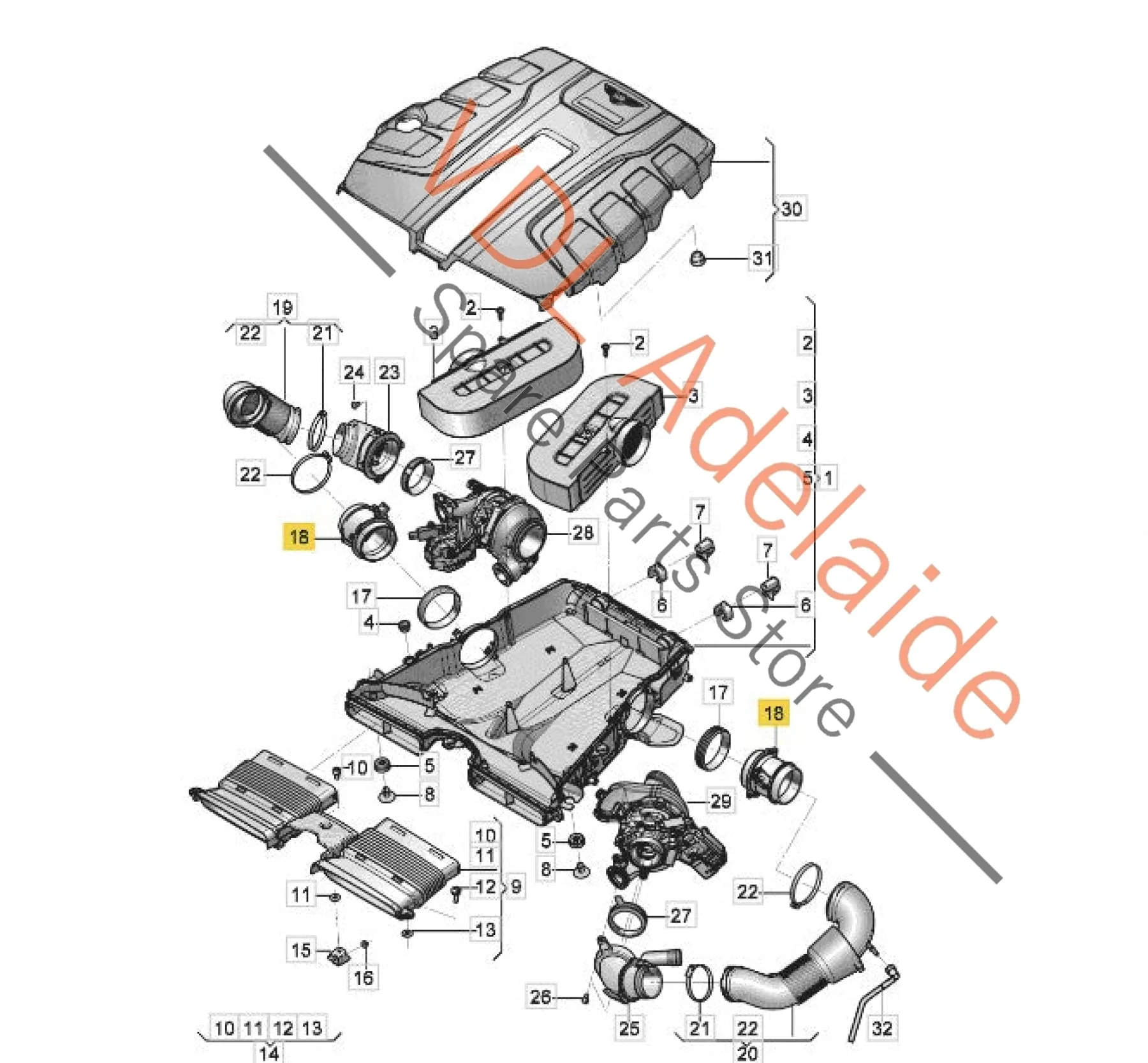 Audi SQ7 Bentley Bentayga Air Mass Meter 059906461Q 420133471 - Image 2