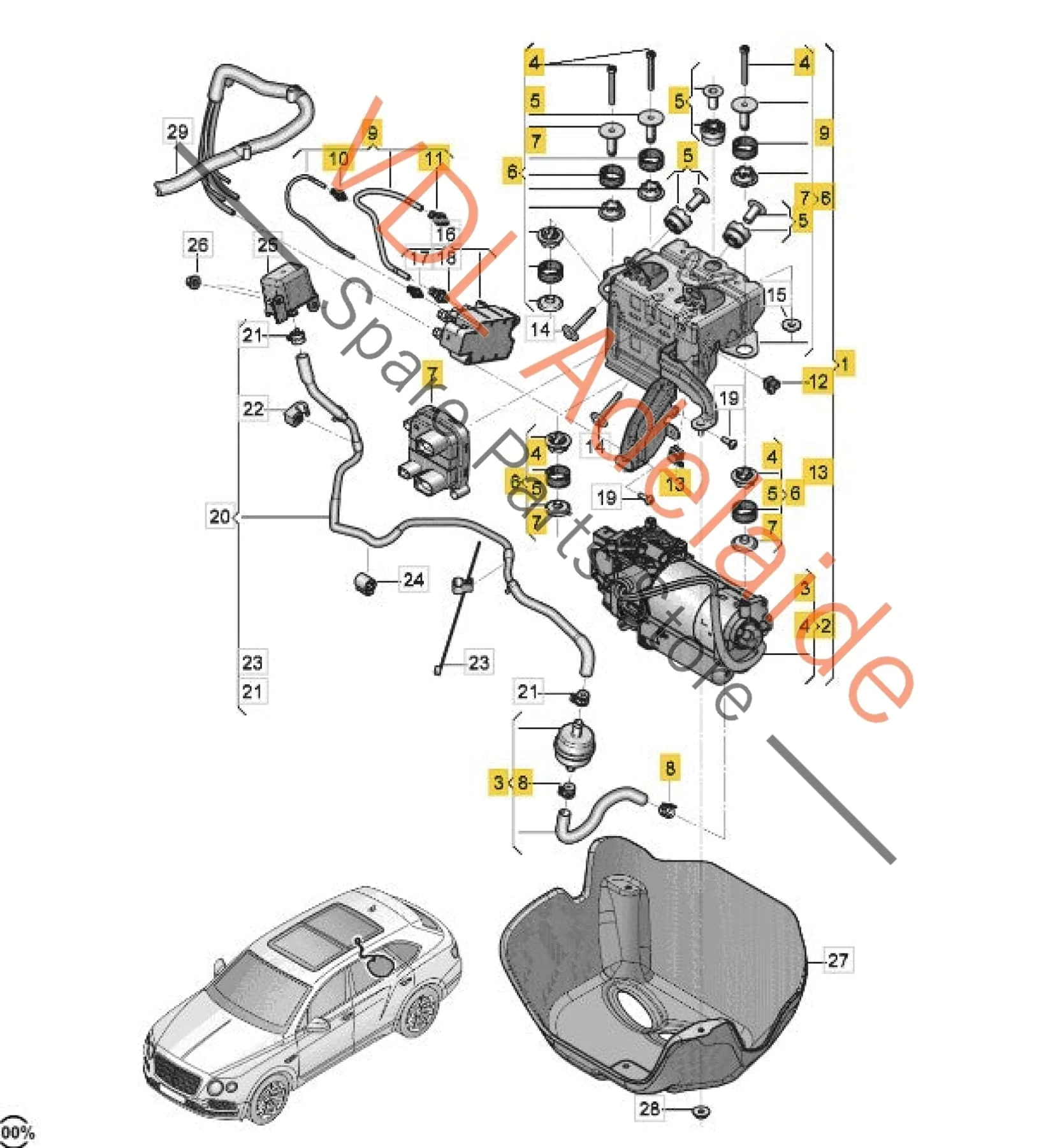 GENUINE OEM Audi SQ7 Bentley Bentayga Air Suspension Pump and Valve Block 4M0616005G 4M0616013A - Image 5