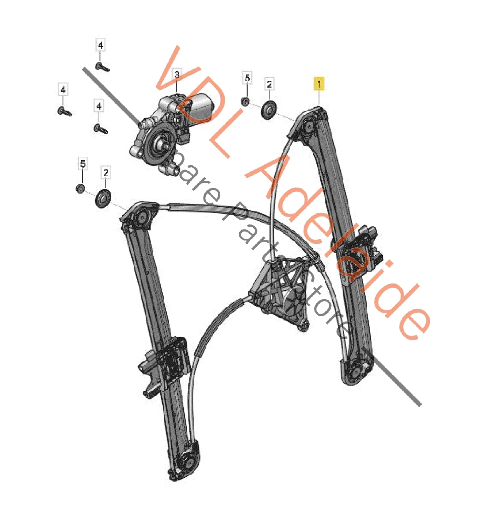 Audi Q7 Bentley Bentayga Rear Right Window Regulator 4M0839462A - Image 4