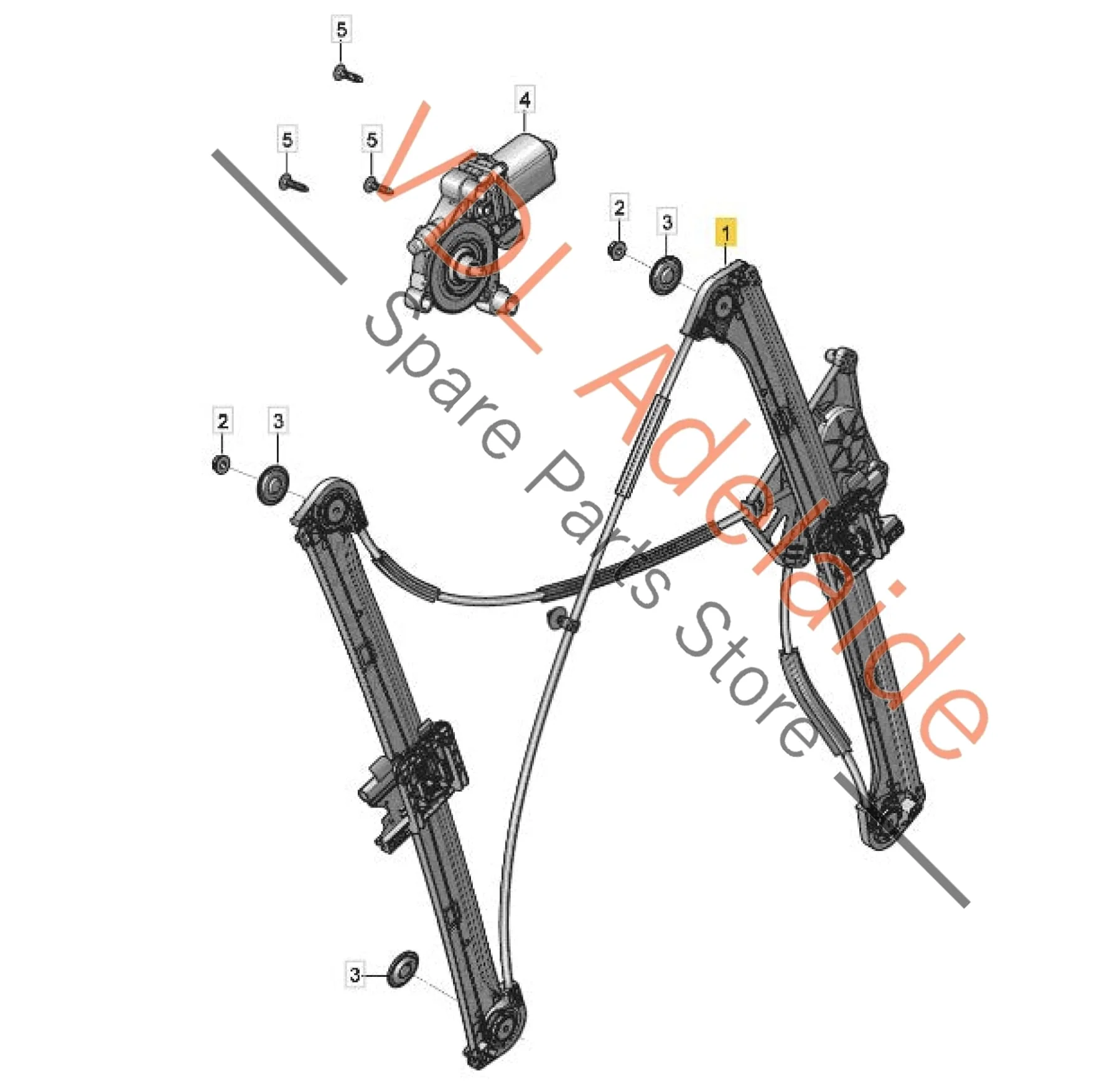 Audi Q7 Bentley Bentayga Front Right Window Regulator 4M0837462A - Image 3