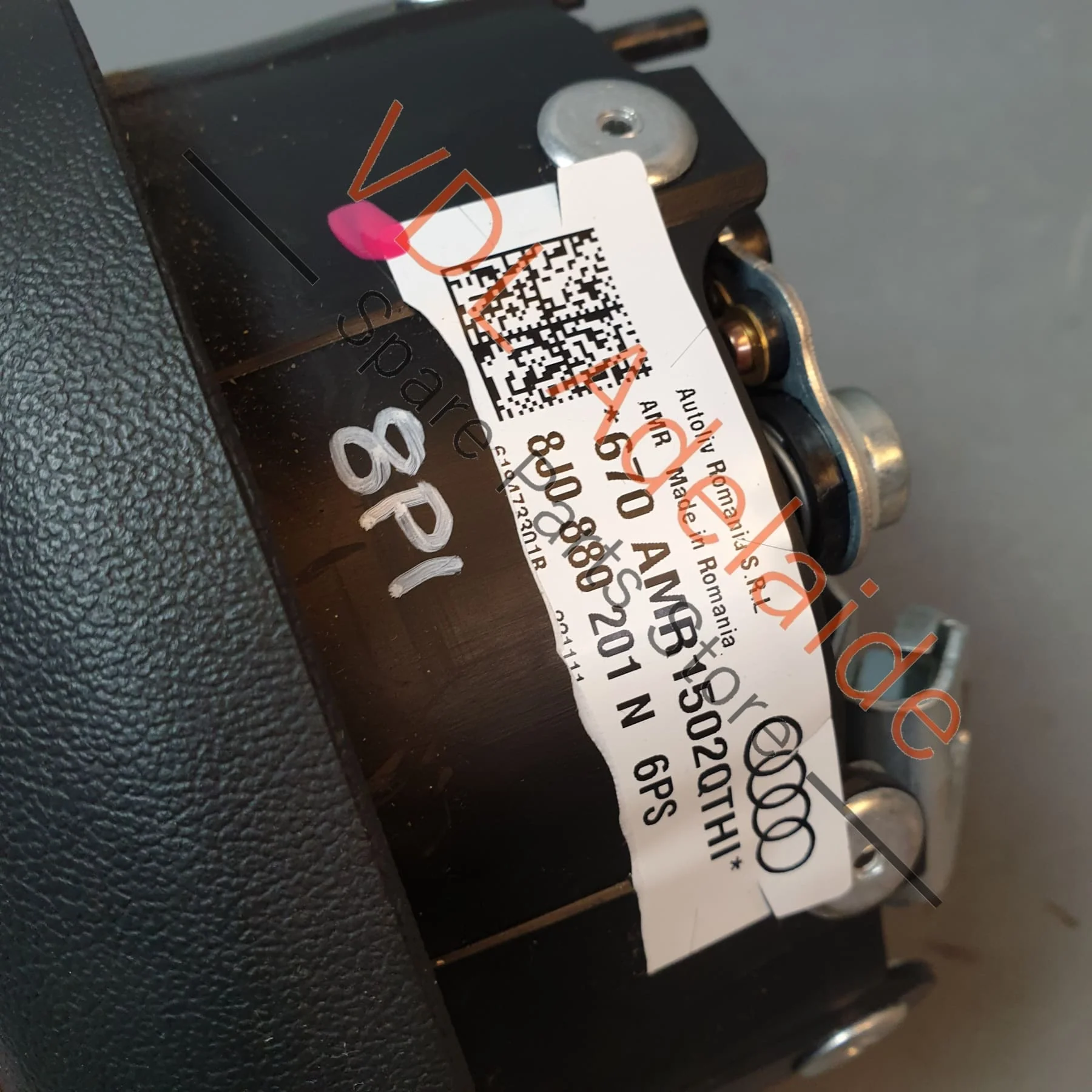 Audi S3 8P Sports Steering Wheel Drivers Airbag 8J0880201N 6PS - Image 2