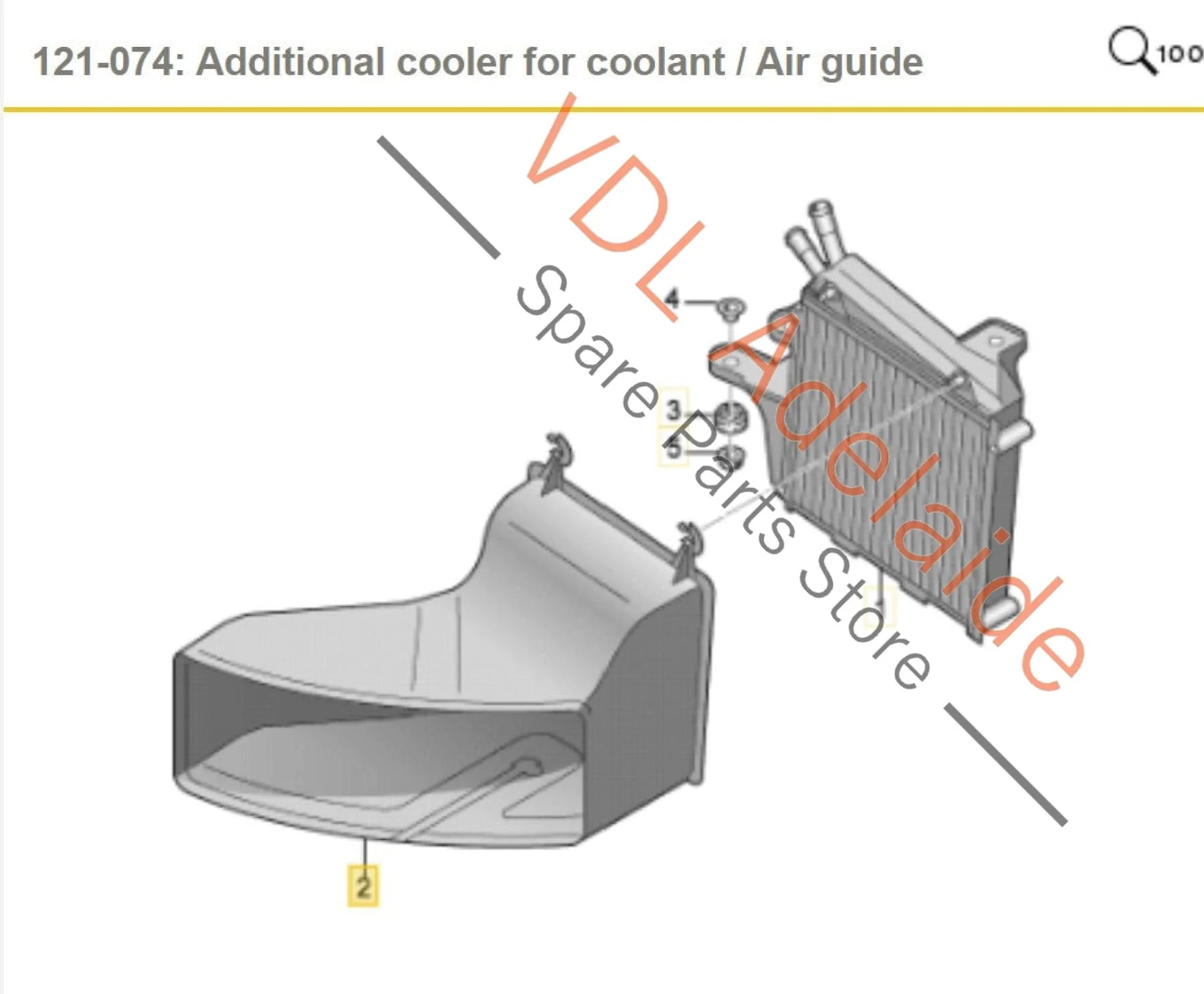 Audi S3 8P Radiator Air Guide for Left Side Additional Radiator 8P0121333B - Image 2