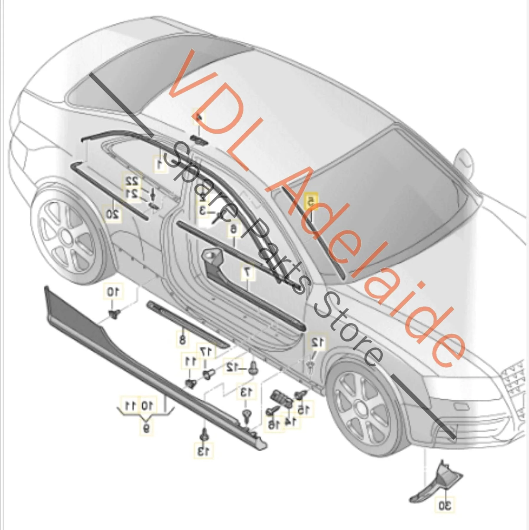 Audi A5 S5 RS5 Front Windscreen Deflector Strip Trim 8T0854328A RHS Right - Image 2