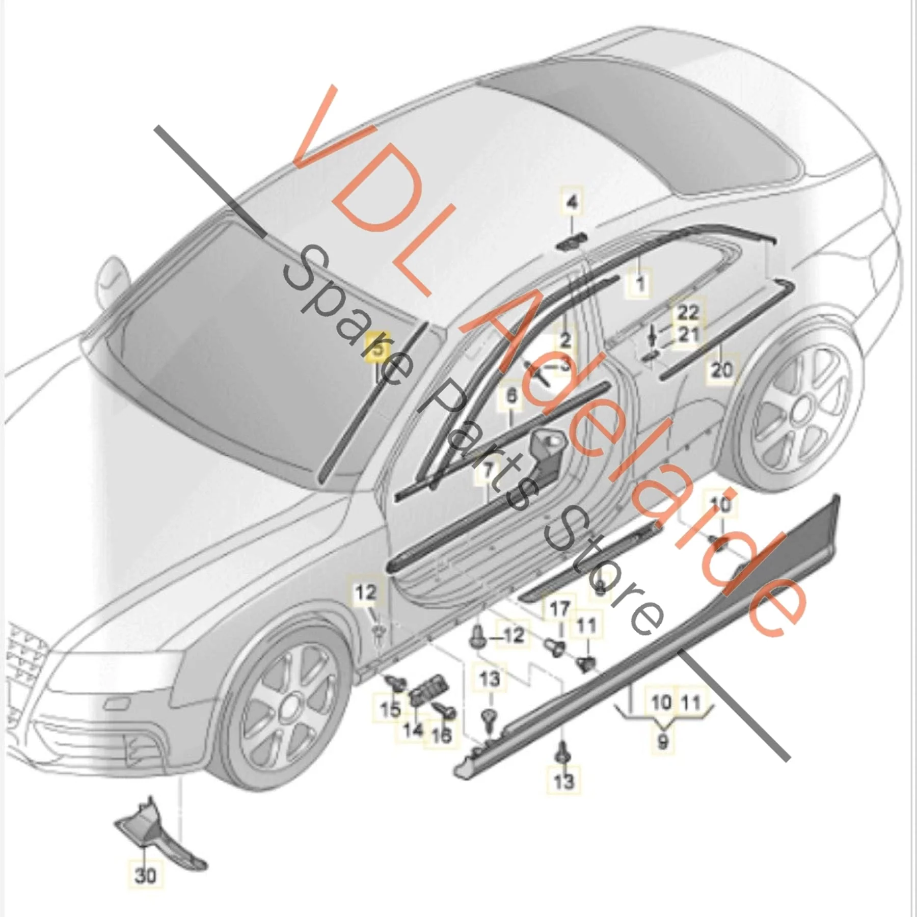 Audi A5 S5 RS5 Front Windscreen Deflector Strip Trim 8T0854327A LHS Left - Image 2