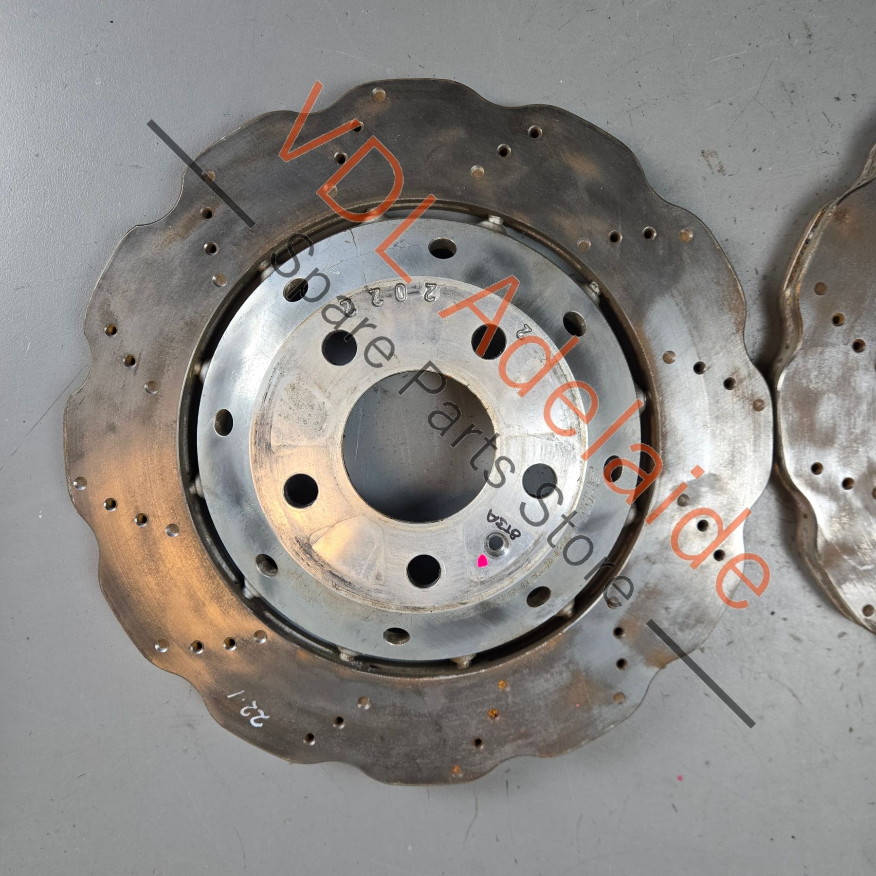 Audi R8 RS4 RS5 Rear Brake Disc Rotors Pair with Hats 8T0615601A 330 x 22 ARX48221 Wavey - Image 4