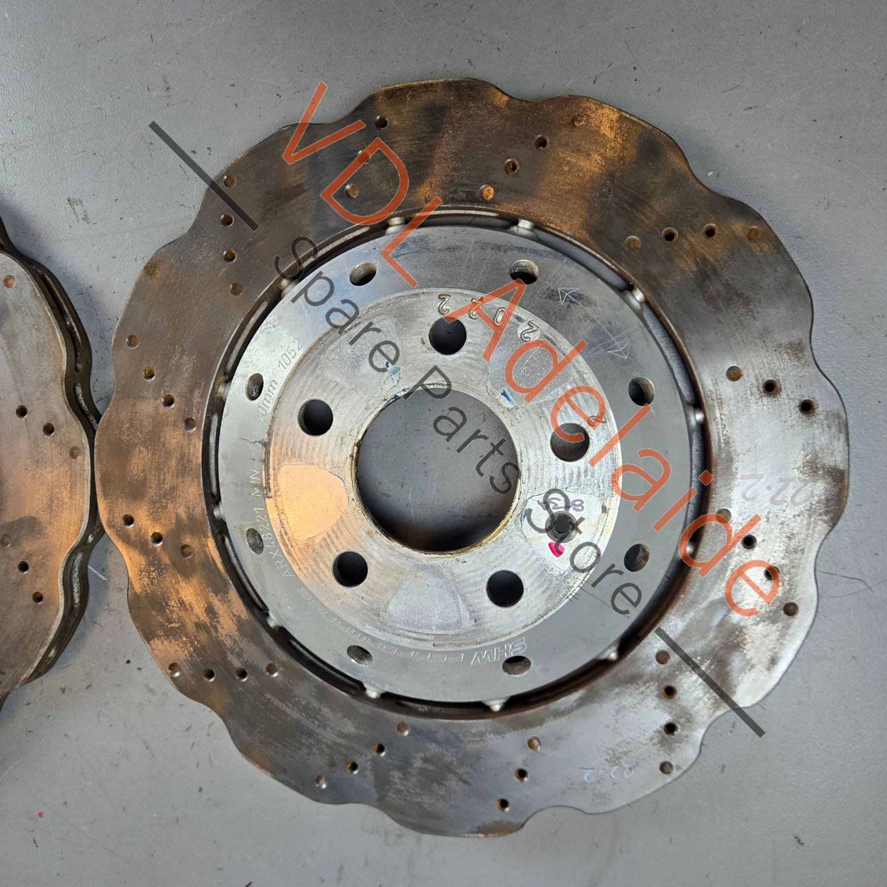 Audi R8 RS4 RS5 Rear Brake Disc Rotors Pair with Hats 8T0615601A 330 x 22 ARX48221 Wavey - Image 5