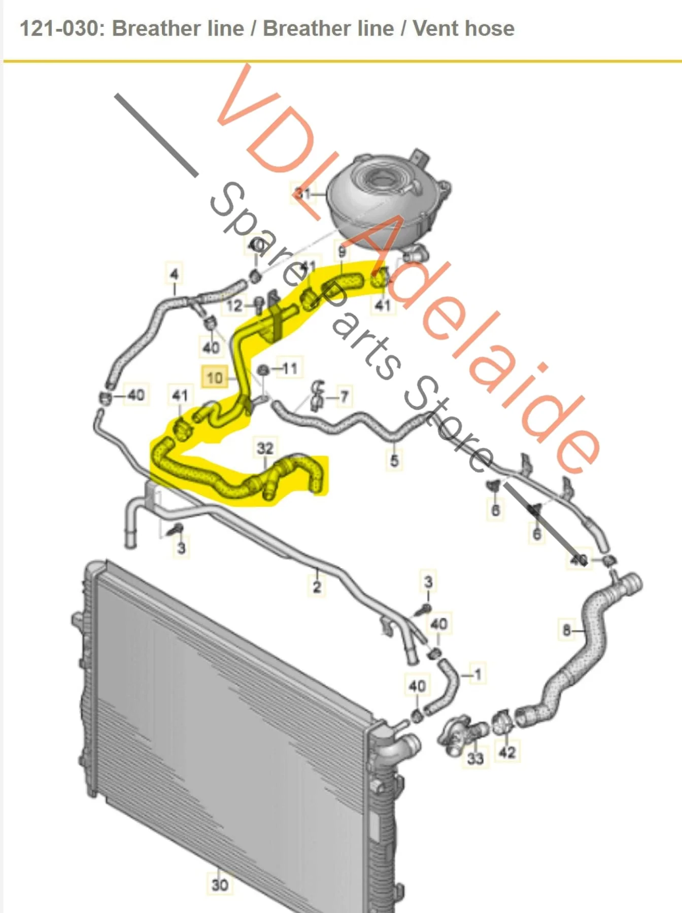 Audi RS3 Coolant Pipe 8V0121075 07K121109C - Image 2