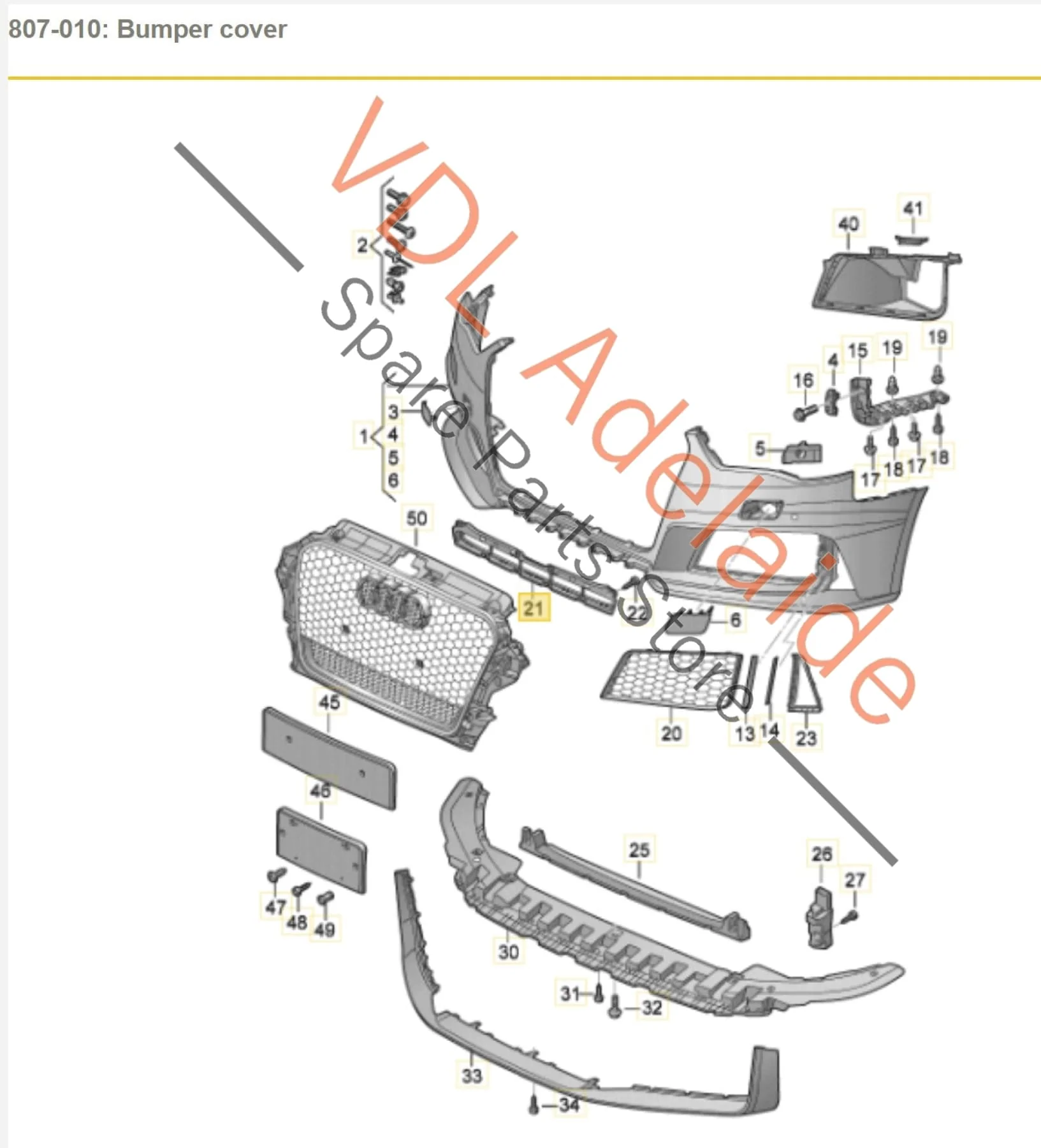 Audi RS3 8V Front Bumper Lower Grille 8V4807647 Pre-Facelift - Image 3